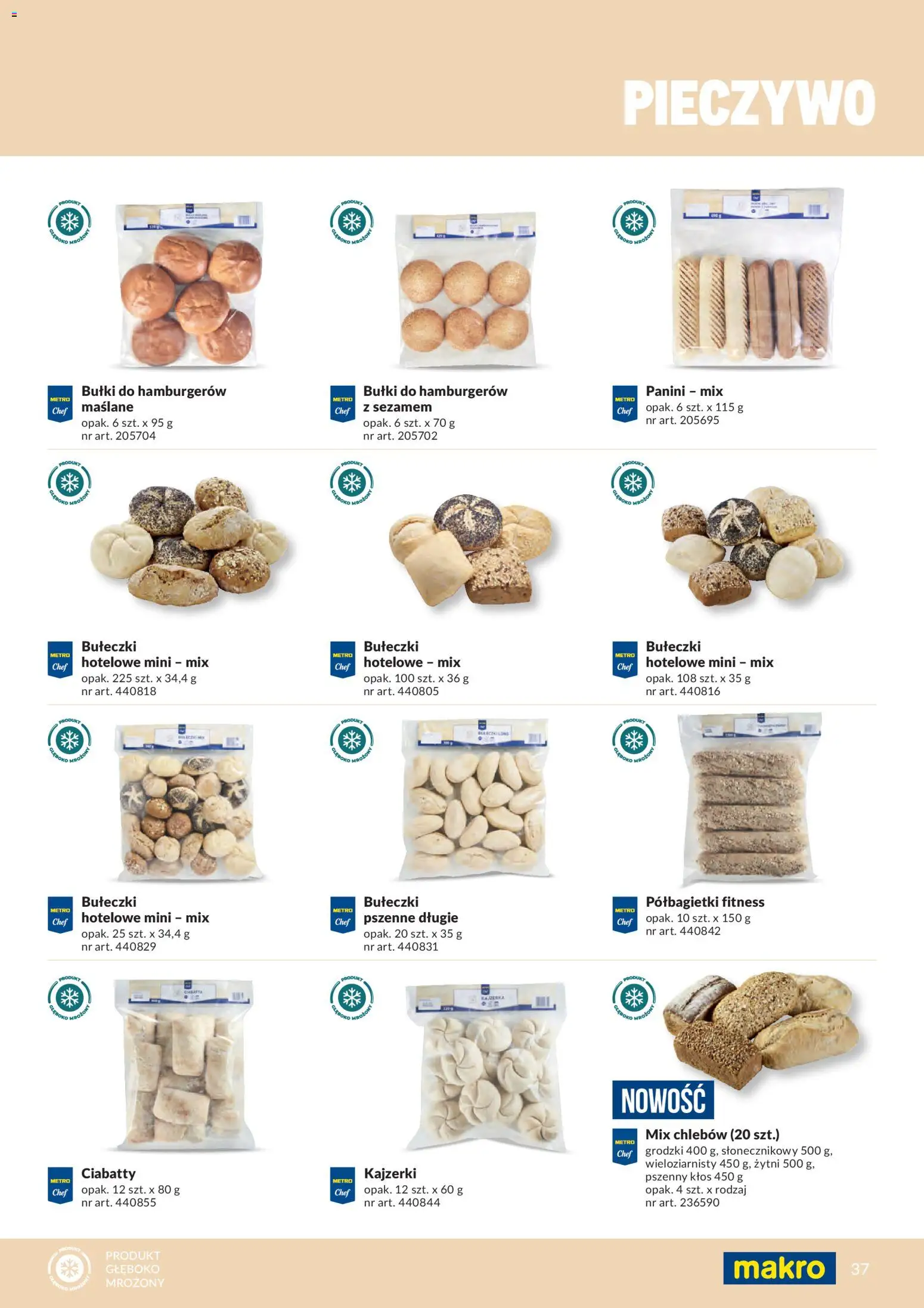 Makro gazetka - Produktów marek własnych dla profesjonalnej Gastronomii od 01.03.2026 | Strona: 37 | Produkty: Pieczywo, Panini