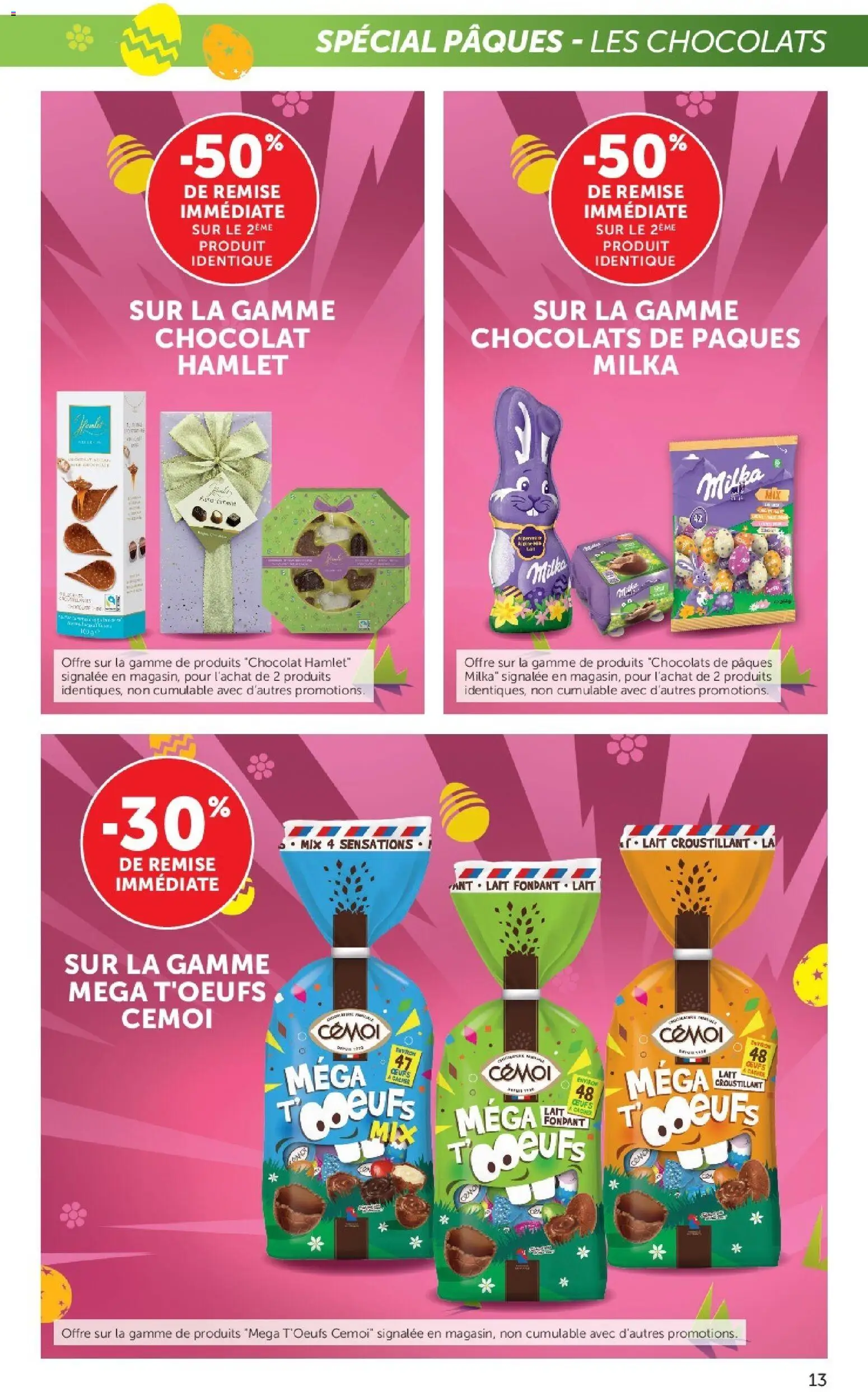 {H1} | Page: 13 | Produits: Lait, Œufs, Chocolat