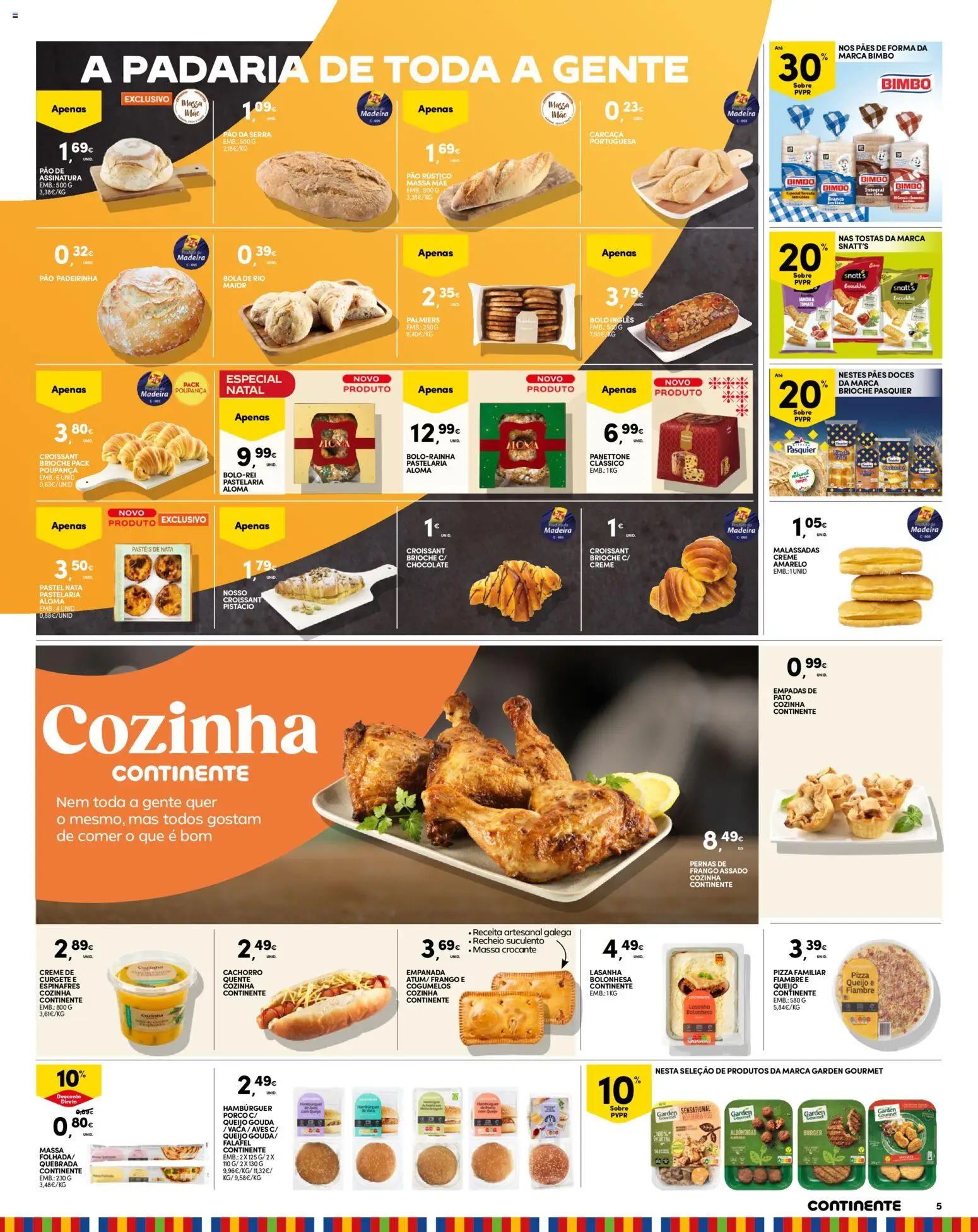 Continente - Madeira │ válido de 02.12.2025 | Página: 5 | Produtos: Tostas, Hambúrguer, Queijo, Tomate