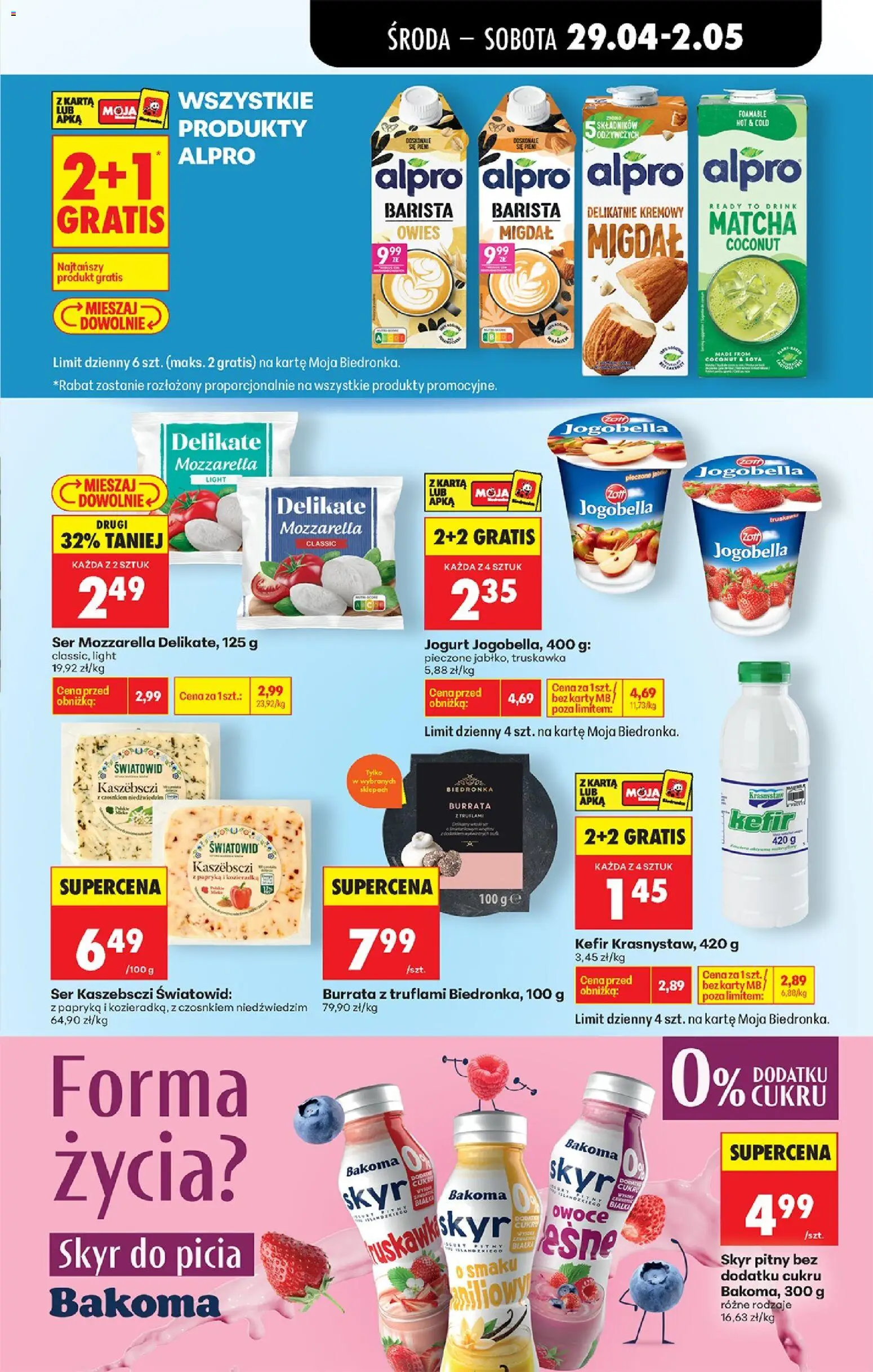 Biedronka Polsko leták - Codziennie niskie ceny od 29.04.2026 | Strana: 76 | Produkty: Jogurt, Forma, Skyr, Karty