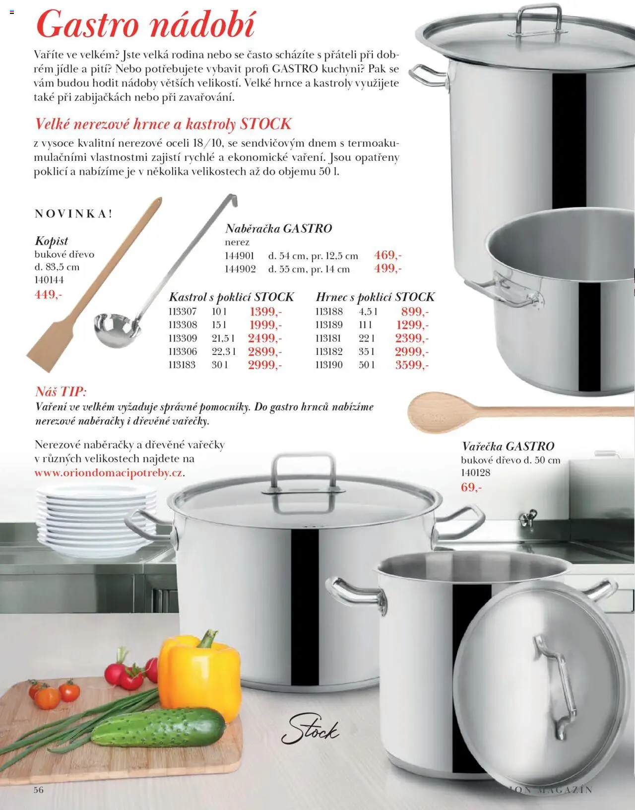Orion katalog - Podzim/zima od 23.09.2025 | Strana: 56 | Produkty: Hrnce, Nádobí, Naběračka, Hrnec