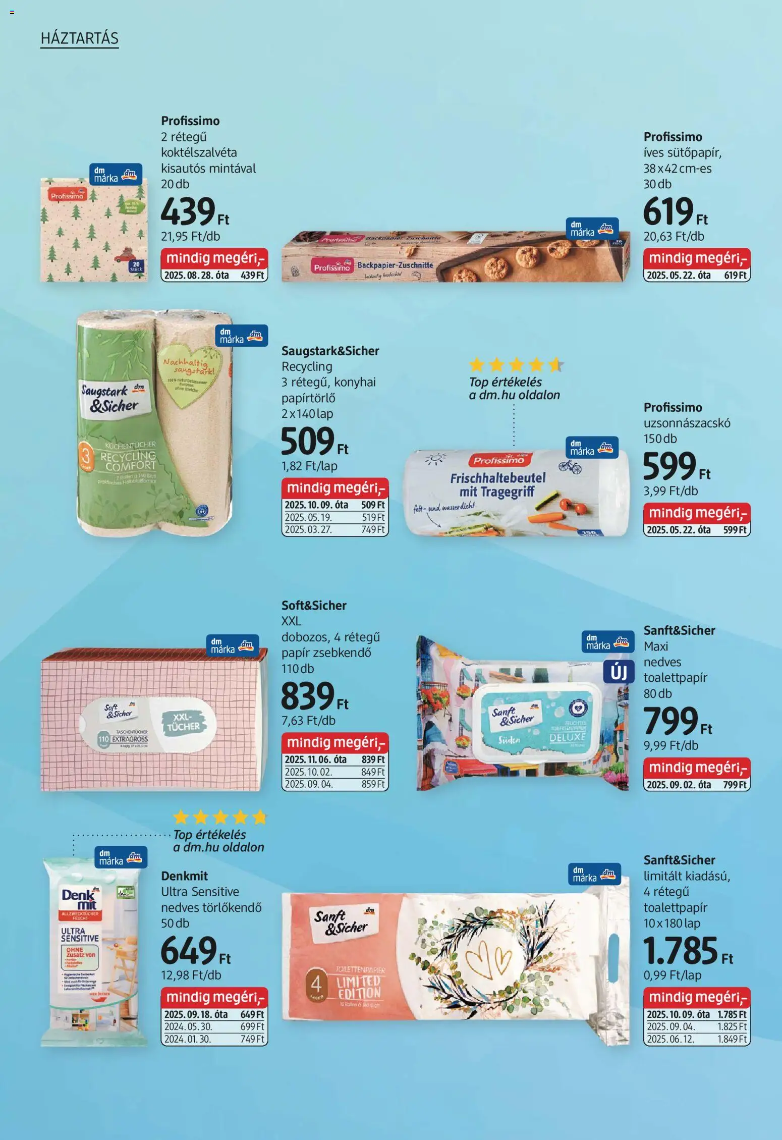 DM Drogerie Markt akciós ujság - amely érvényes a következő dátumtól: 13.11.2025 | Oldal: 20 | Termékek: Papírtörlő, Törlőkendő, Nedves törlőkendő
