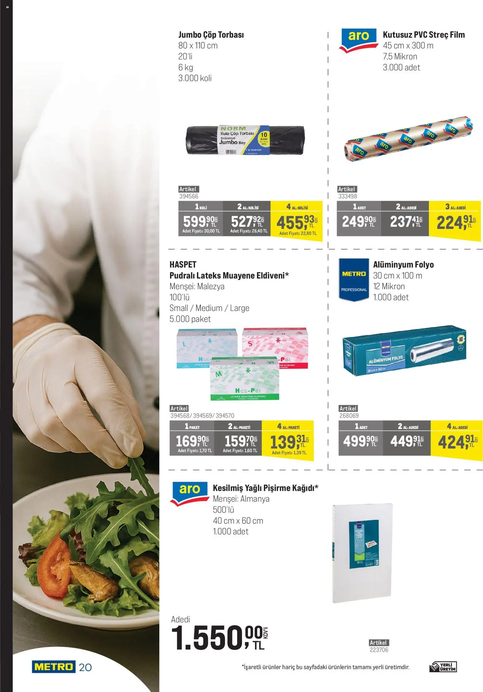 Metro - Şehir Otelleri - 24.12.2025 tarihinden itibaren geçerlidir | Sayfa: 20 | Ürünler: Çöp torbası, Eldiven