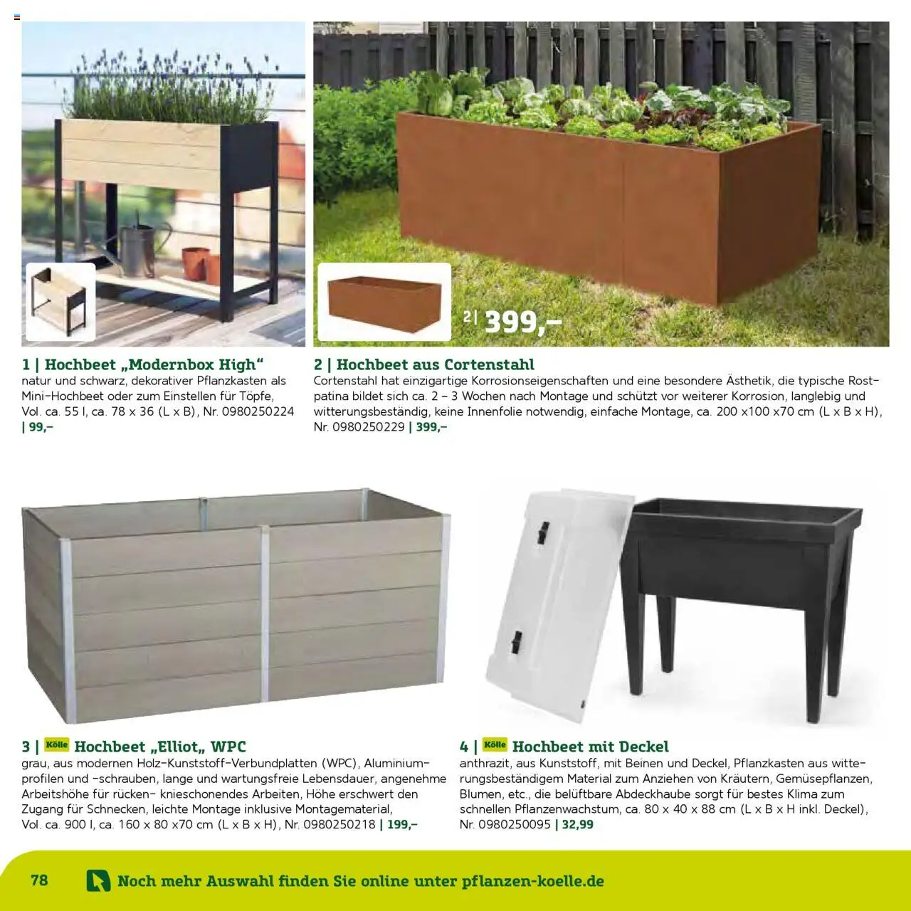 Pflanzen-Kölle Gartenmöbel Katalog 2025 – gültig ab 22.01.2025 | Seite: 78 | Produkte: Hochbeet