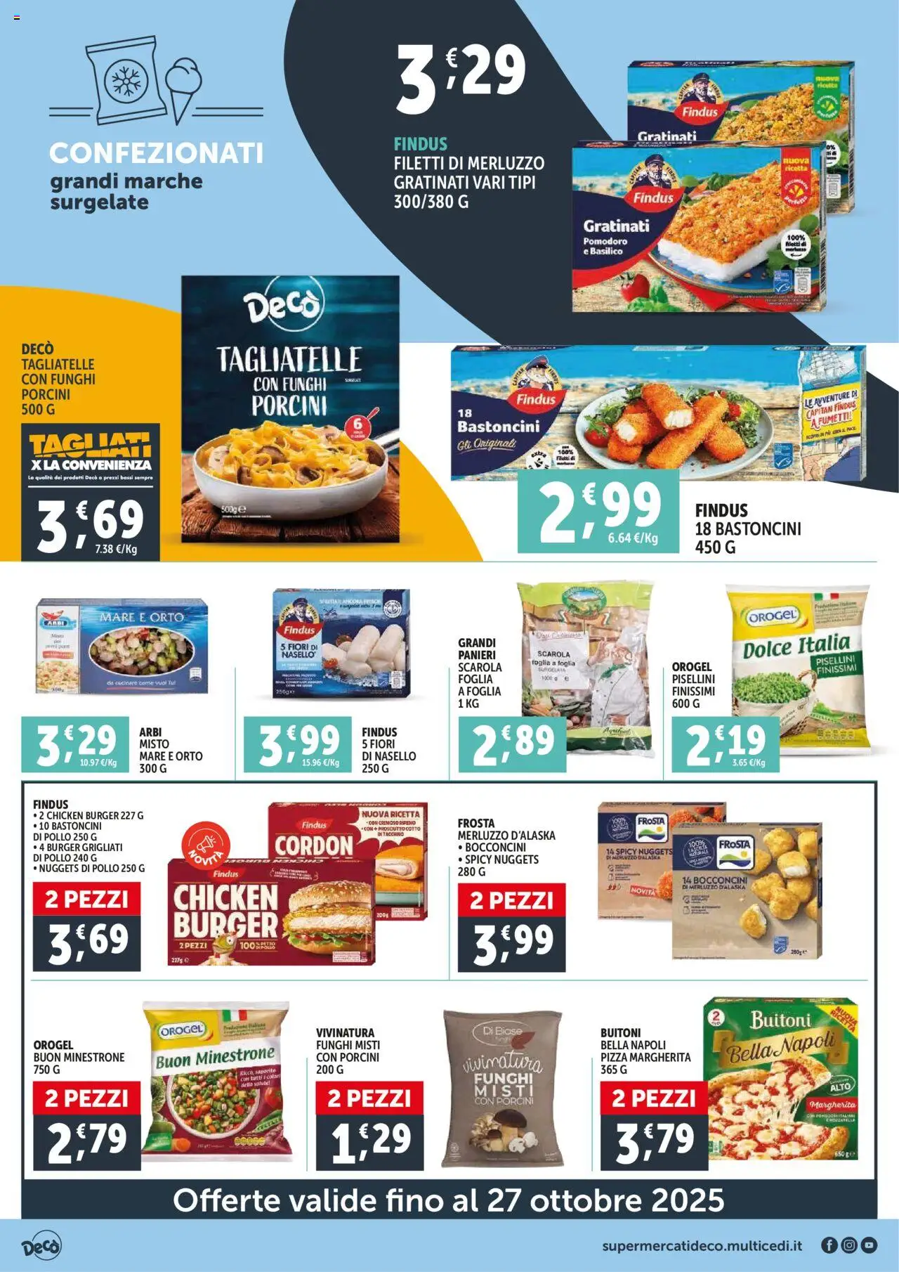 Volantino Decò del 16.10.2025 | Pagina: 6 | Prodotti: Minestrone, Pizza, Pollo, Nuggets