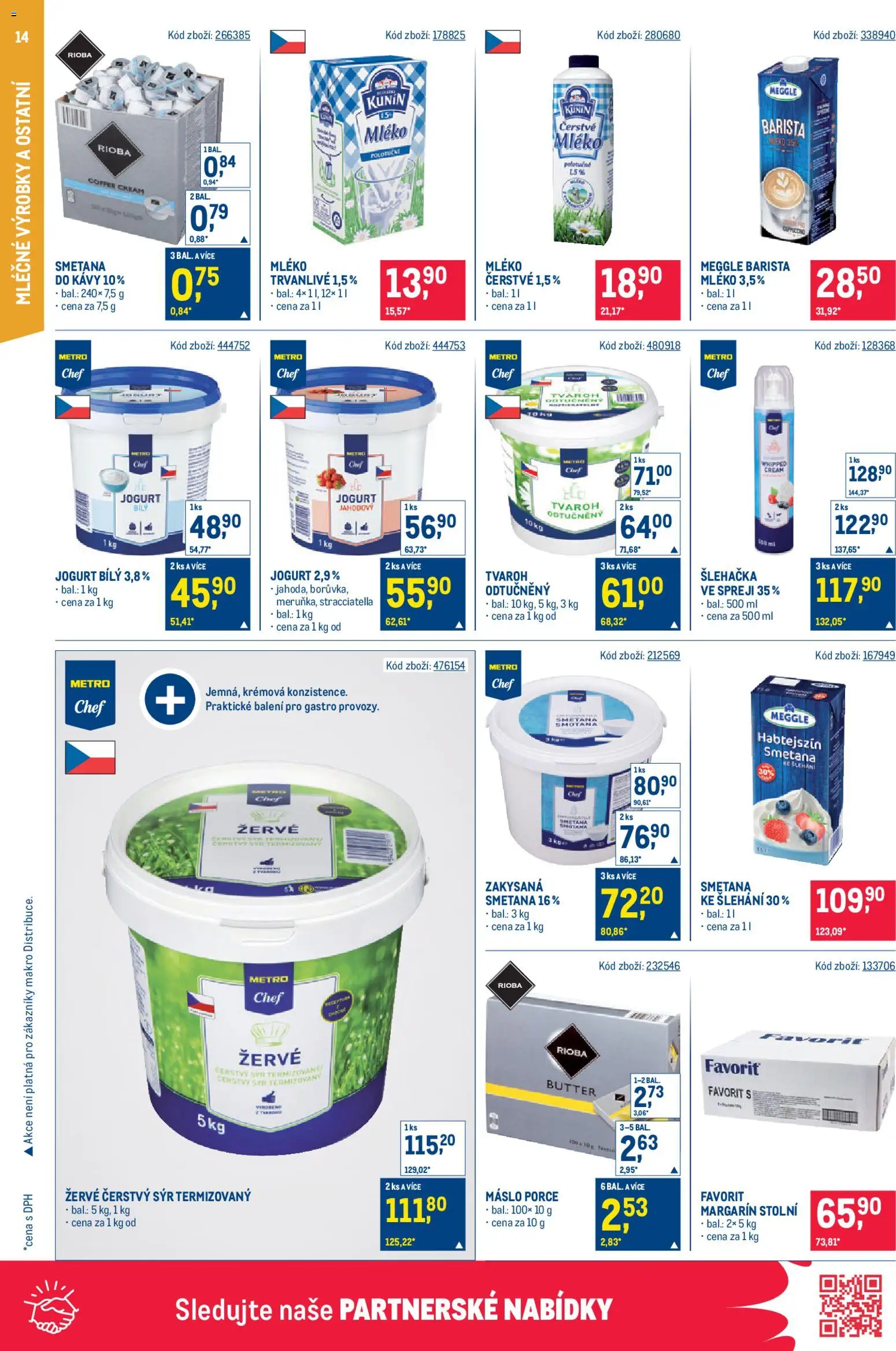 Makro leták - Gastronomie od 05.11.2025 | Strana: 14 | Produkty: Sýr, Jogurt, Tvaroh, Margarín