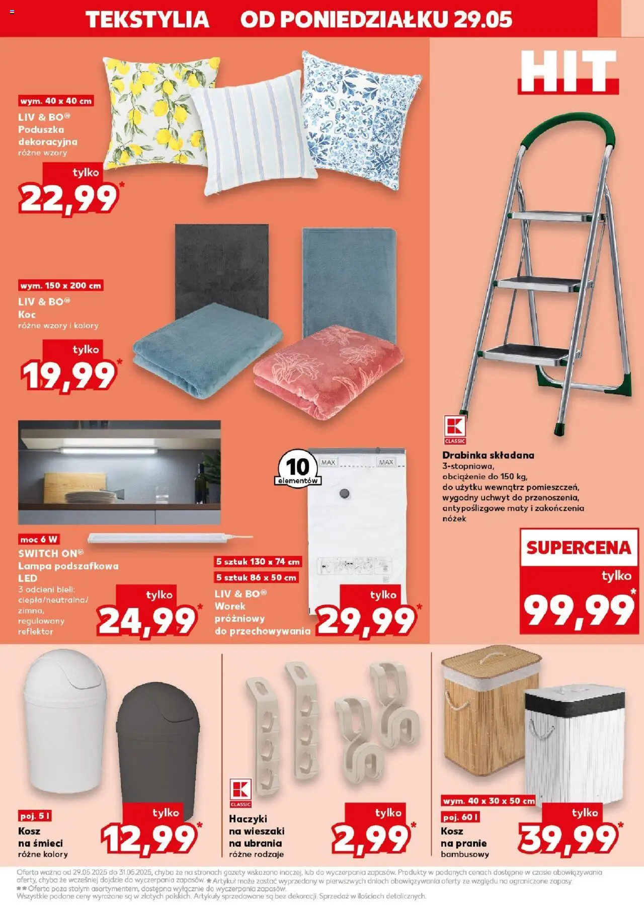 Kaufland gazetka - Mega okazje od 29.05.2025 | Strona: 15 | Produkty: Koc, Wieszaki, Lampa, Kosz na pranie