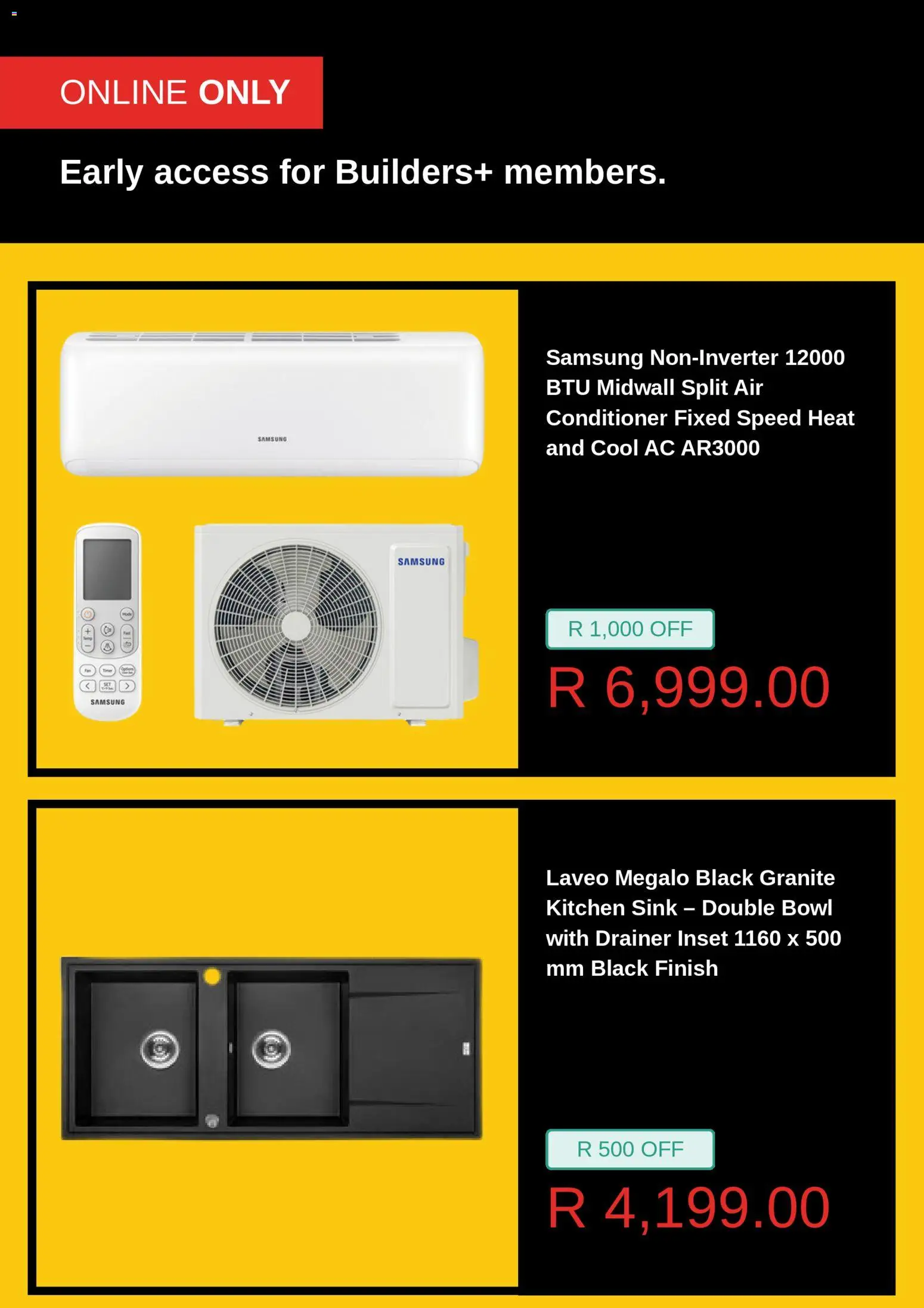New Builders catalogue – valid from 01.11.2025 | Page: 2 | Products: Air conditioner, Bowl, Conditioner, Sink