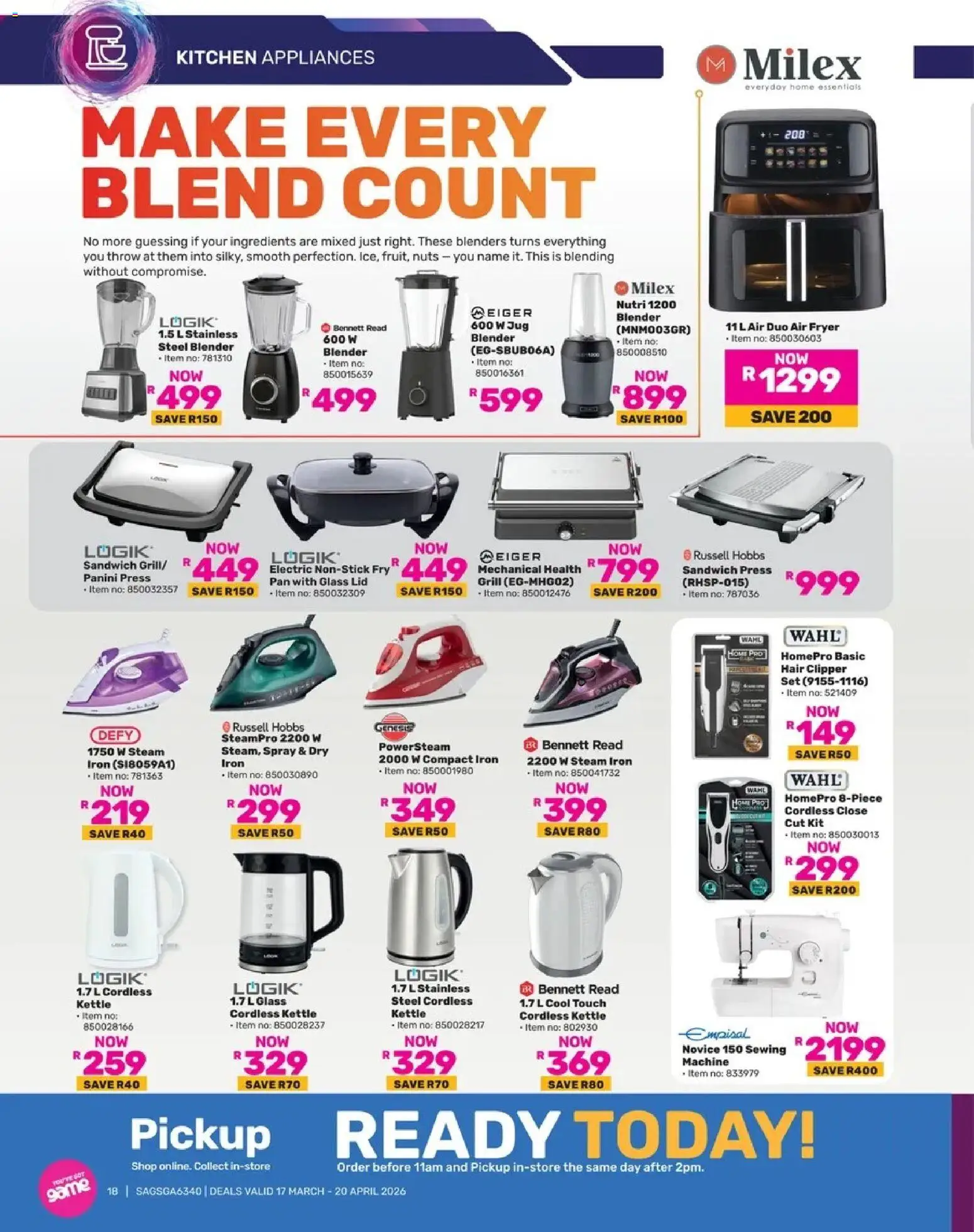 Game Catalogue valid from 17.03.2026 | Page: 18 | Products: Iron, Kettle, Nuts, Press