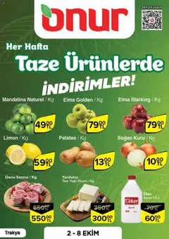 02.10.2025 tarihinden itibaren geçerli olan Onur Market kataloğu önizlemesi