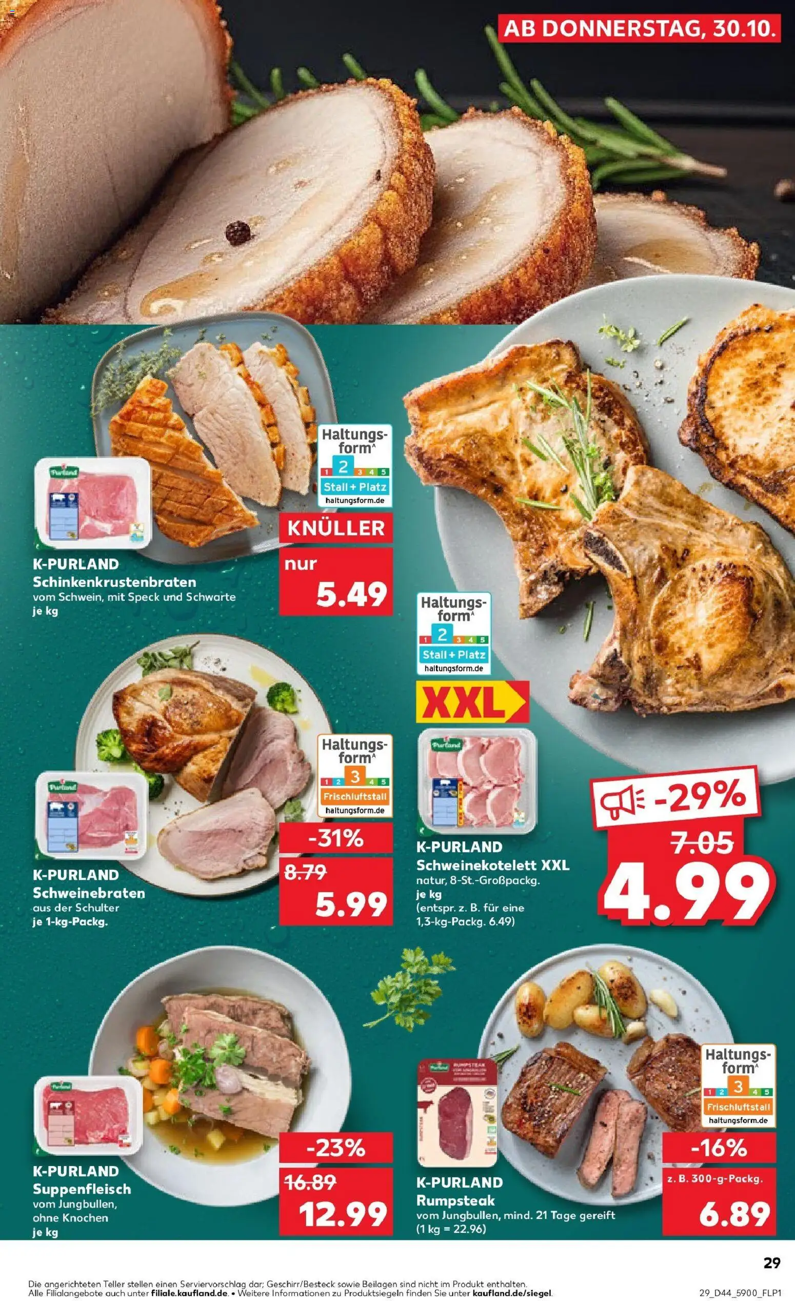 Kaufland prospekt Zeulenroda	 – gültig ab 30.10.2025 | Seite: 29 | Produkte: Rumpsteak, Suppenfleisch