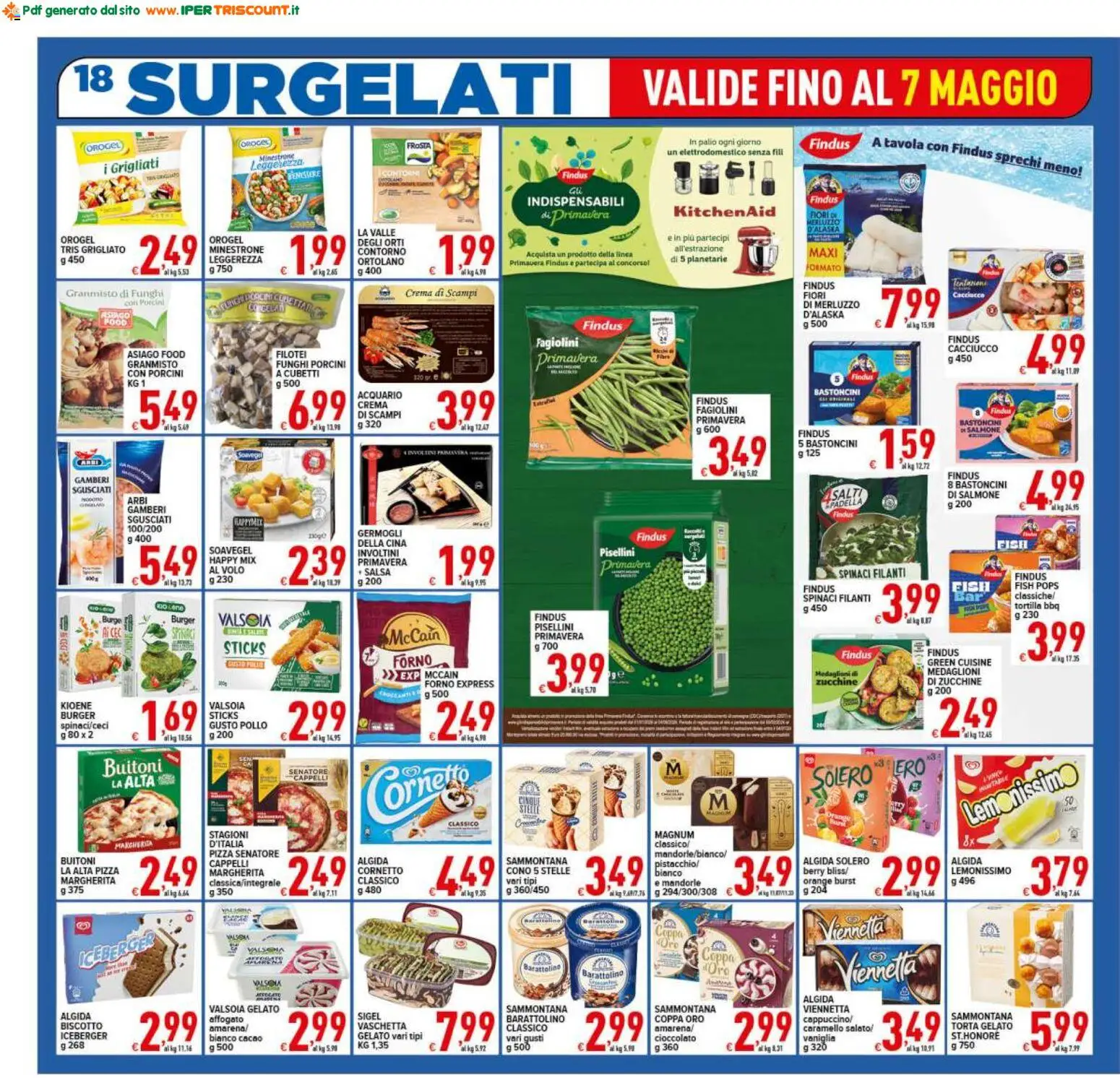 Volantino Ipertriscount del 29.04.2026 | Pagina: 18 | Prodotti: Pizza, Pollo, Salmone, Spinaci