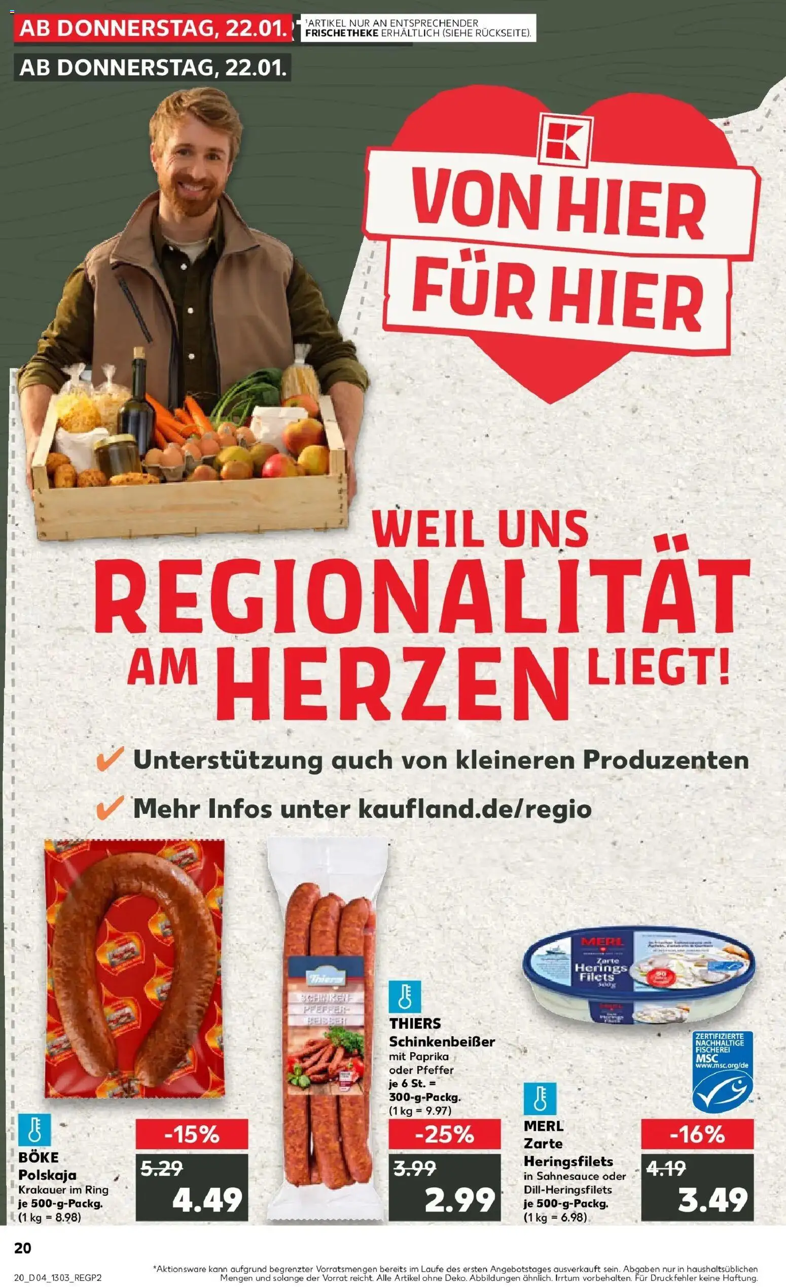 Kaufland prospekt Pulheim	 – gültig ab 25.01.2026 | Seite: 20 | Produkte: Paprika, Pfeffer, Schinken