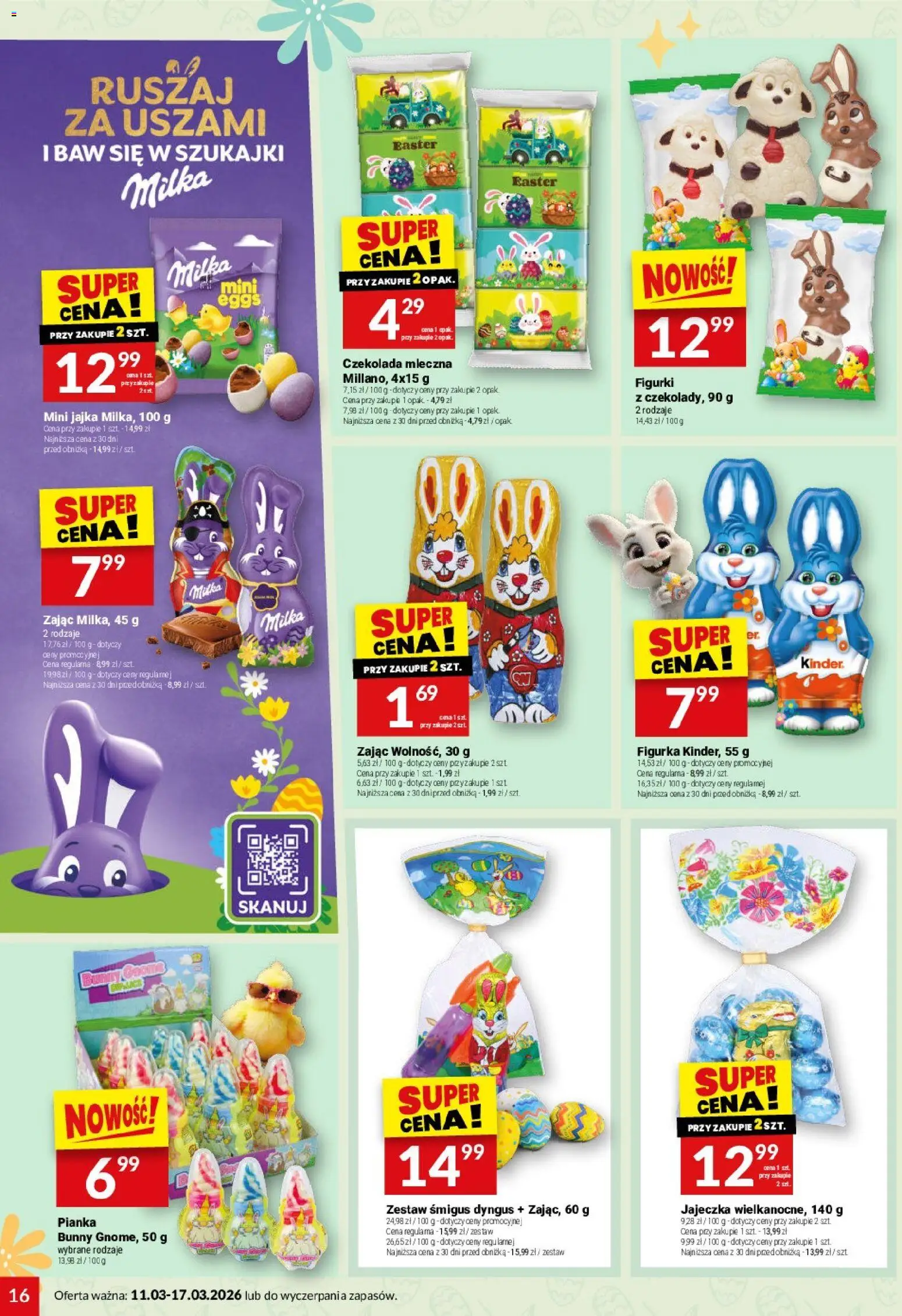 Twój Market gazetka od 11.03.2026 | Strona: 16 | Produkty: Czekolada mleczna, Figurki, Jajka, Czekolada