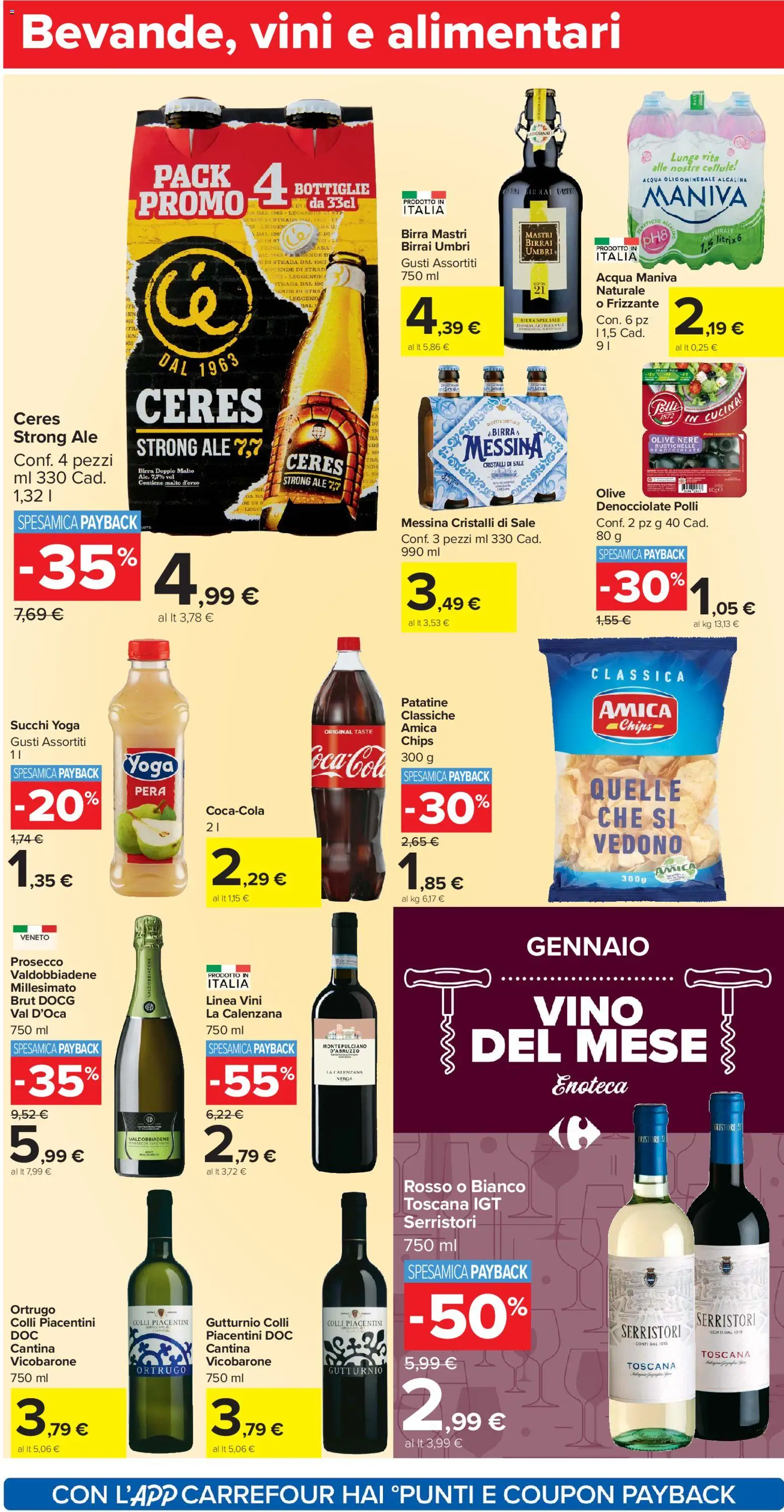 Volantino Carrefour del 02.01.2026 | Pagina: 14 | Prodotti: Birra, Acqua, Pera, Ceres
