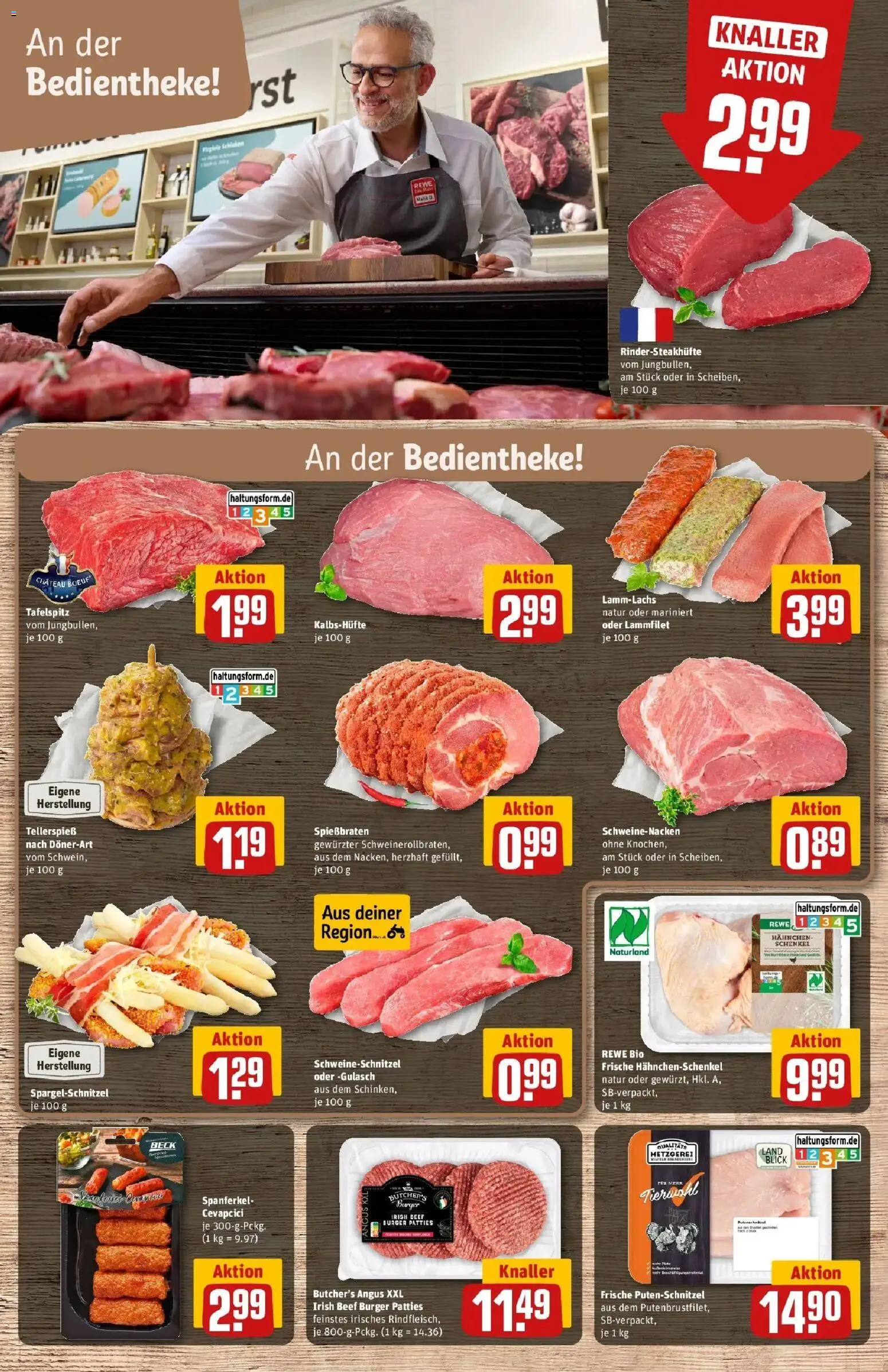 Rewe Prospekt Rheinbach	 – gültig ab 15.03.2026 | Seite: 10 | Produkte: Hahnchenschenkel, Cevapcici, Schweinenacken, Schnitzel