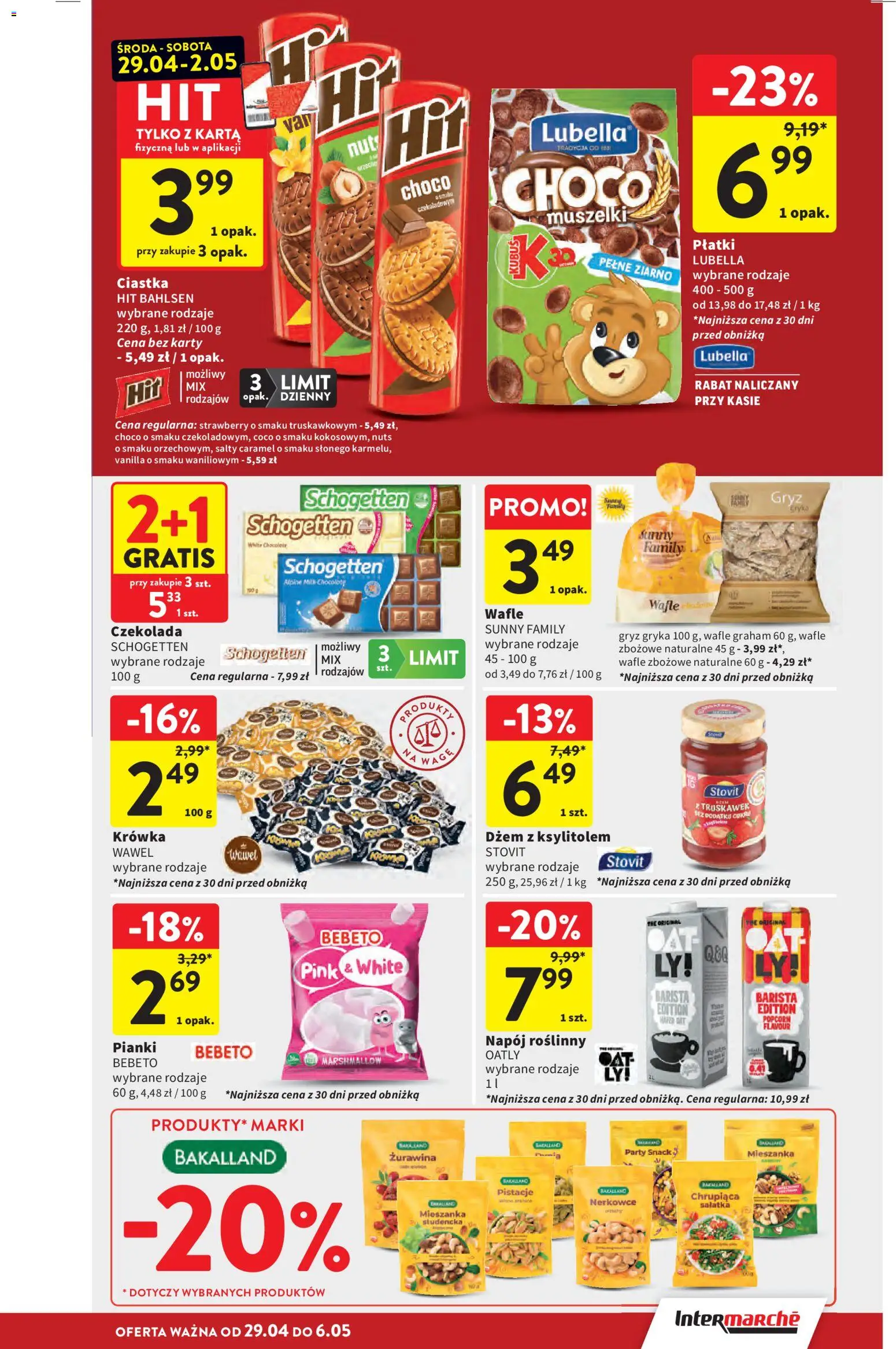 Intermarche gazetka od 29.04.2026 | Strona: 31 | Produkty: Wafle, Dżem, Płatki, Ciastka
