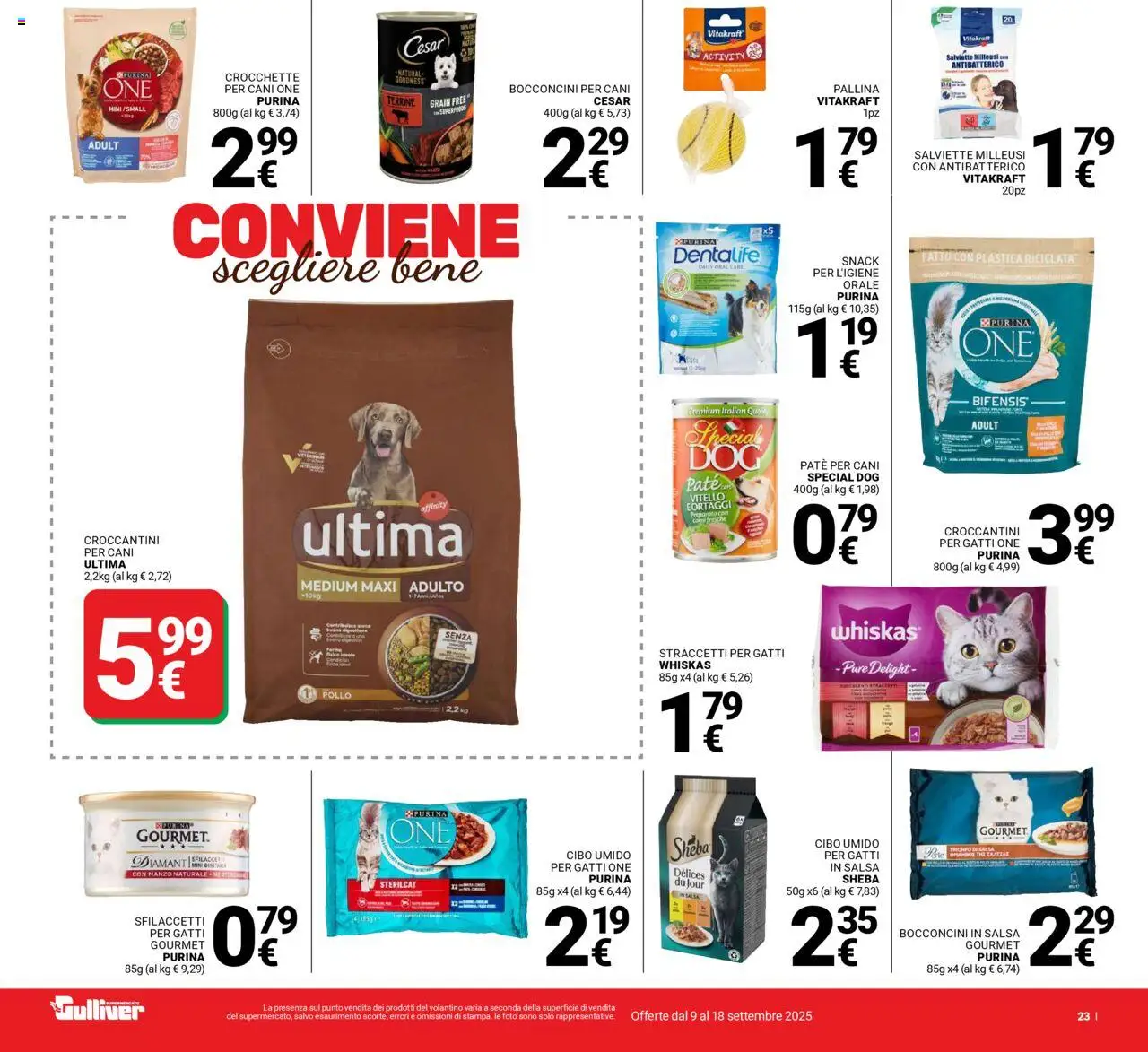Volantino Gulliver del 09.09.2025 | Pagina: 23 | Prodotti: Paté, Manzo, The, Vitello