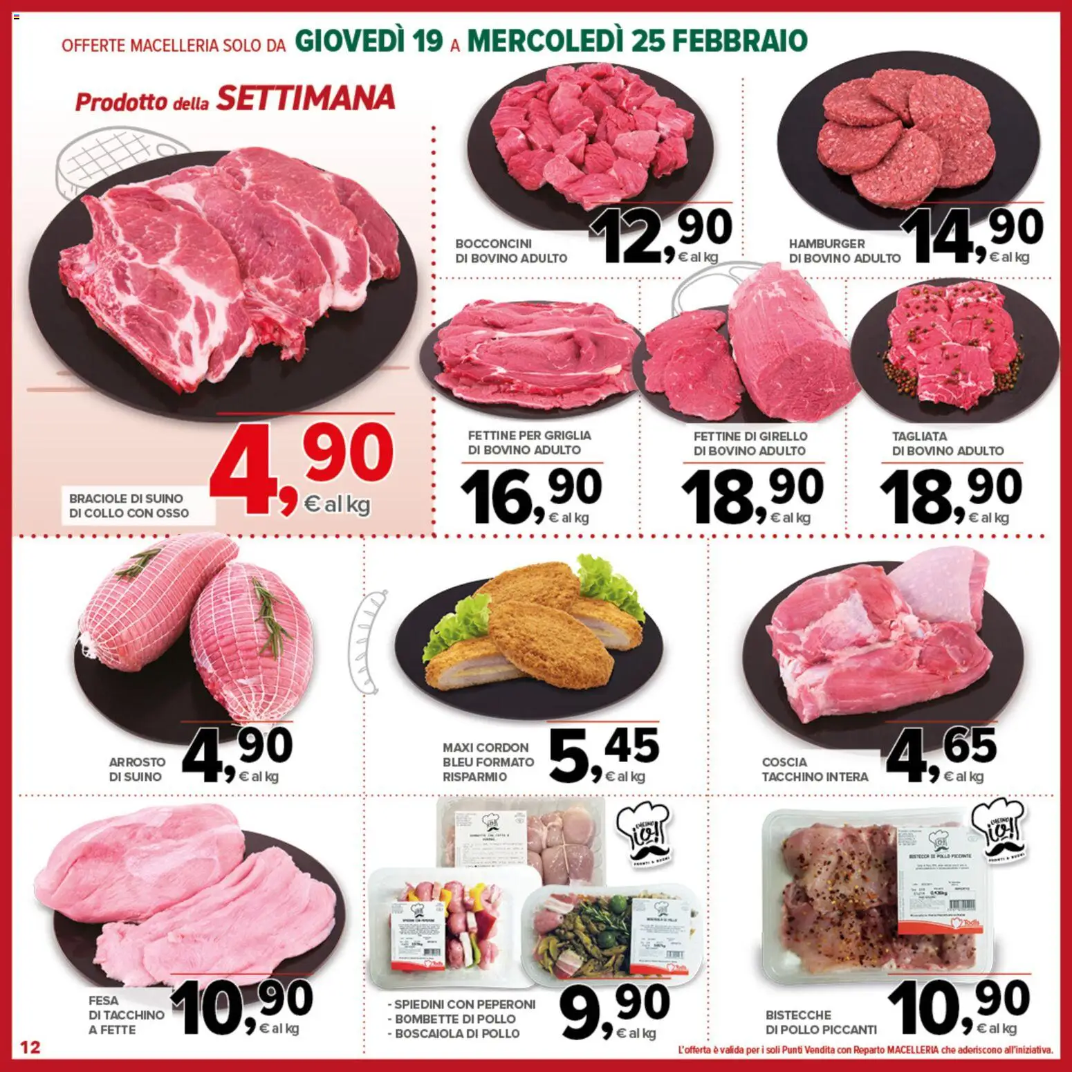Volantino Todis del 19.02.2026 | Pagina: 12 | Prodotti: Pollo, Peperoni, Suino, Girello