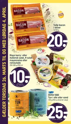 Tulip bacon i skiver, 3x100 g gyldig fra 26.03.2026 | Side: 4 | Produkter: Karry, Tun, Remoulade, Bacon