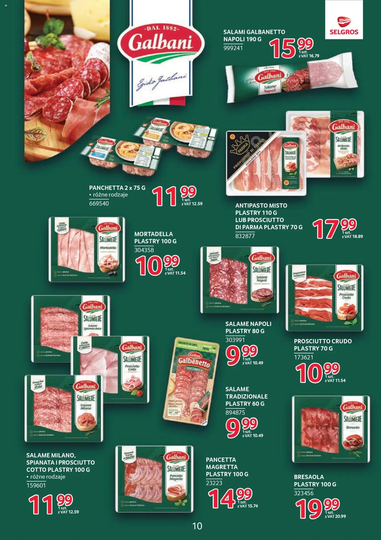 Selgros cash&carry Gazetka - Markowe produkty od 04.12.2025 | Strona: 10 | Produkty: Prosciutto, Salami