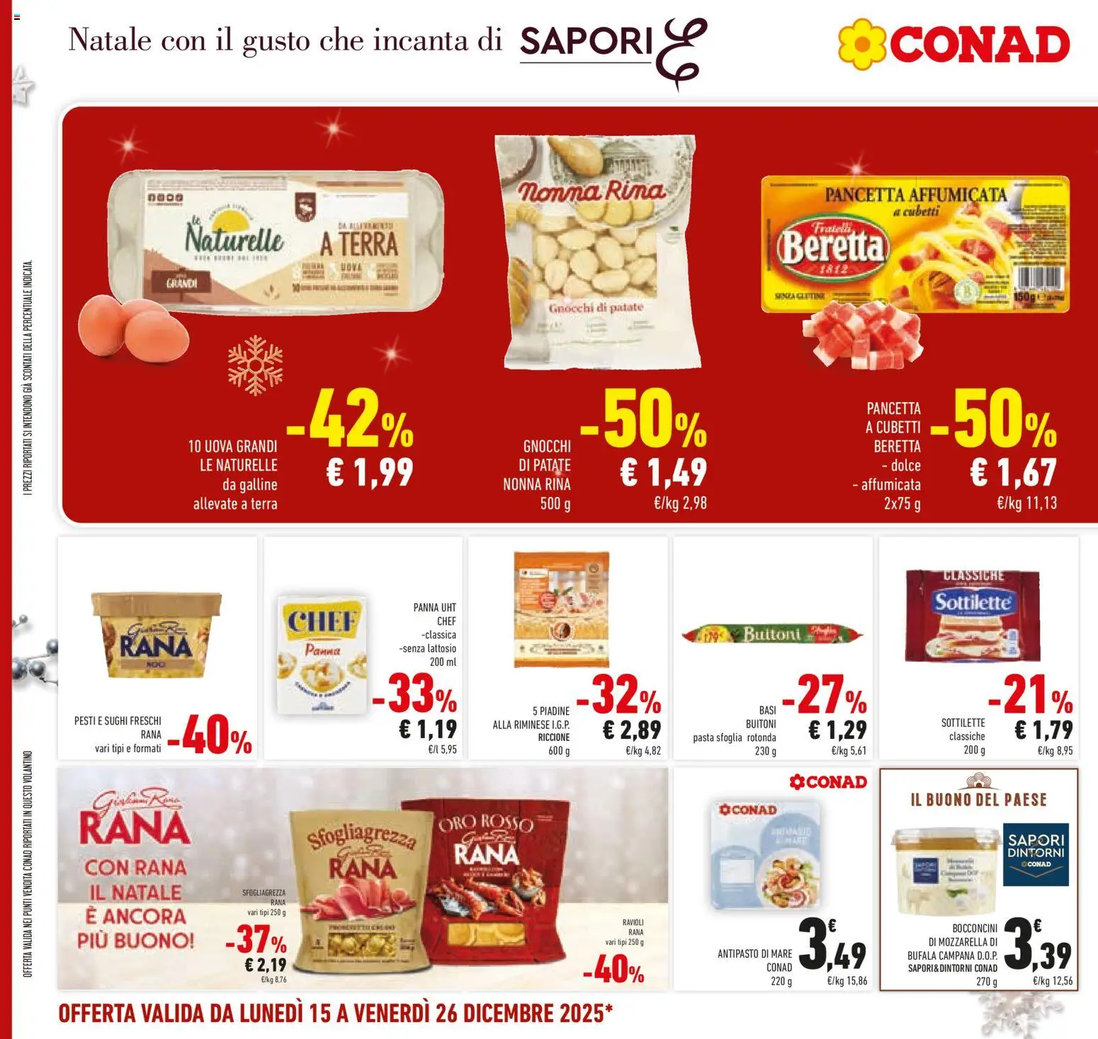 Volantino Conad del 15.12.2025 | Pagina: 30 | Prodotti: Panna, Piadina, Ravioli, Gnocchi