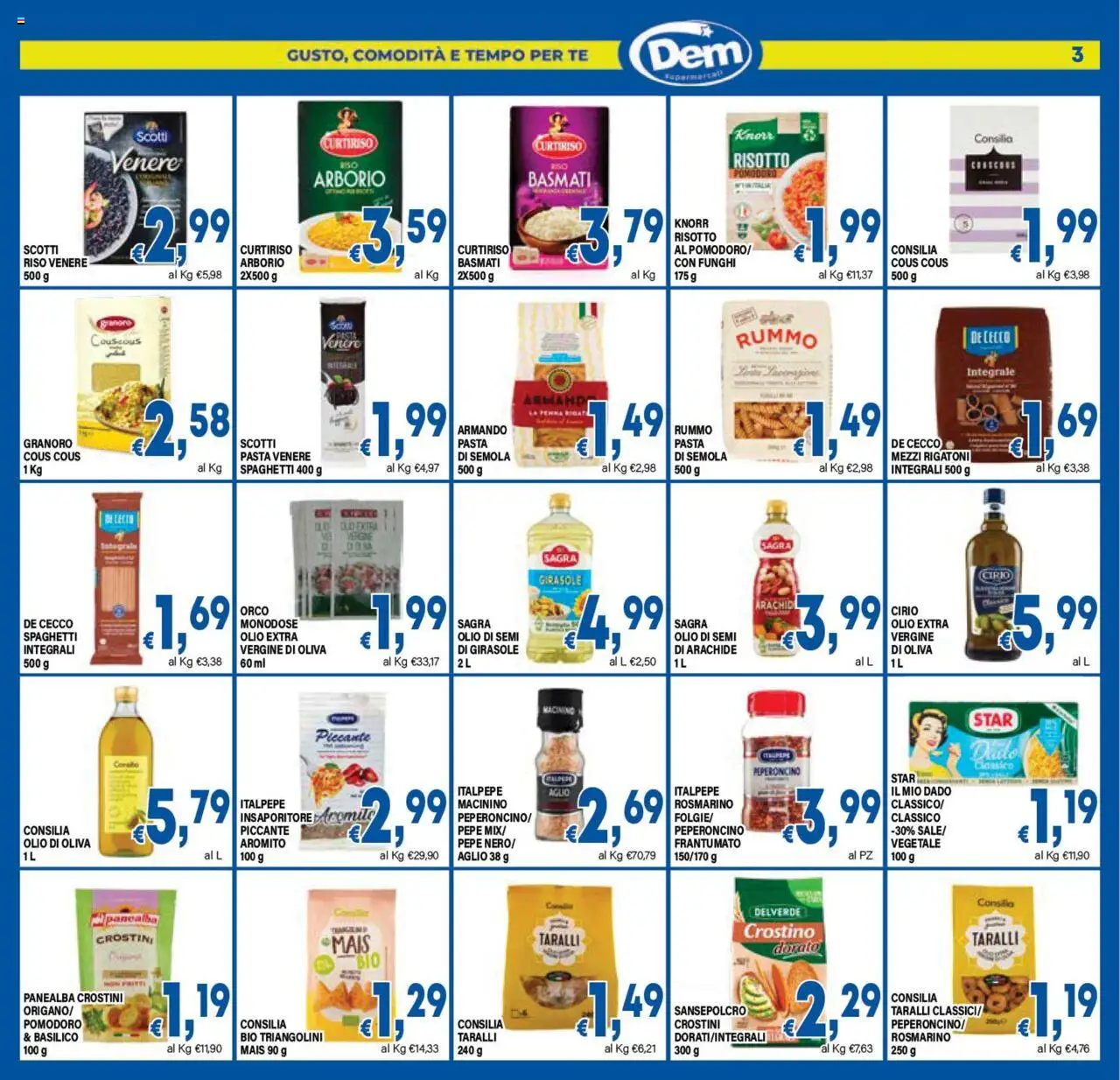 Volantino DEM del 05.08.2025 | Pagina: 3 | Prodotti: Aglio, Pasta, Peperoncino, Basilico