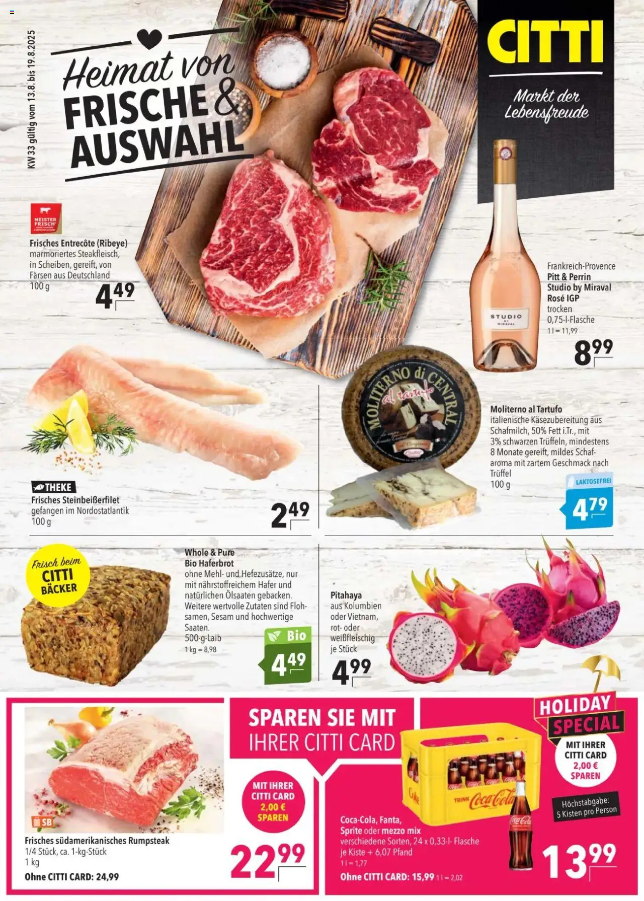 CITTI Tilbudsavis gyldig fra 13.08.2025 | Side: 1 | Produkter: Coca Cola, Entrecote, Cola