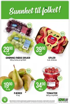 Forhåndsvisning av PÆRER, Pr. kg gyldig fra 13.04.2026 | Side: 12 | Produkter: Epler, Tomater, Kiwi, Pærer