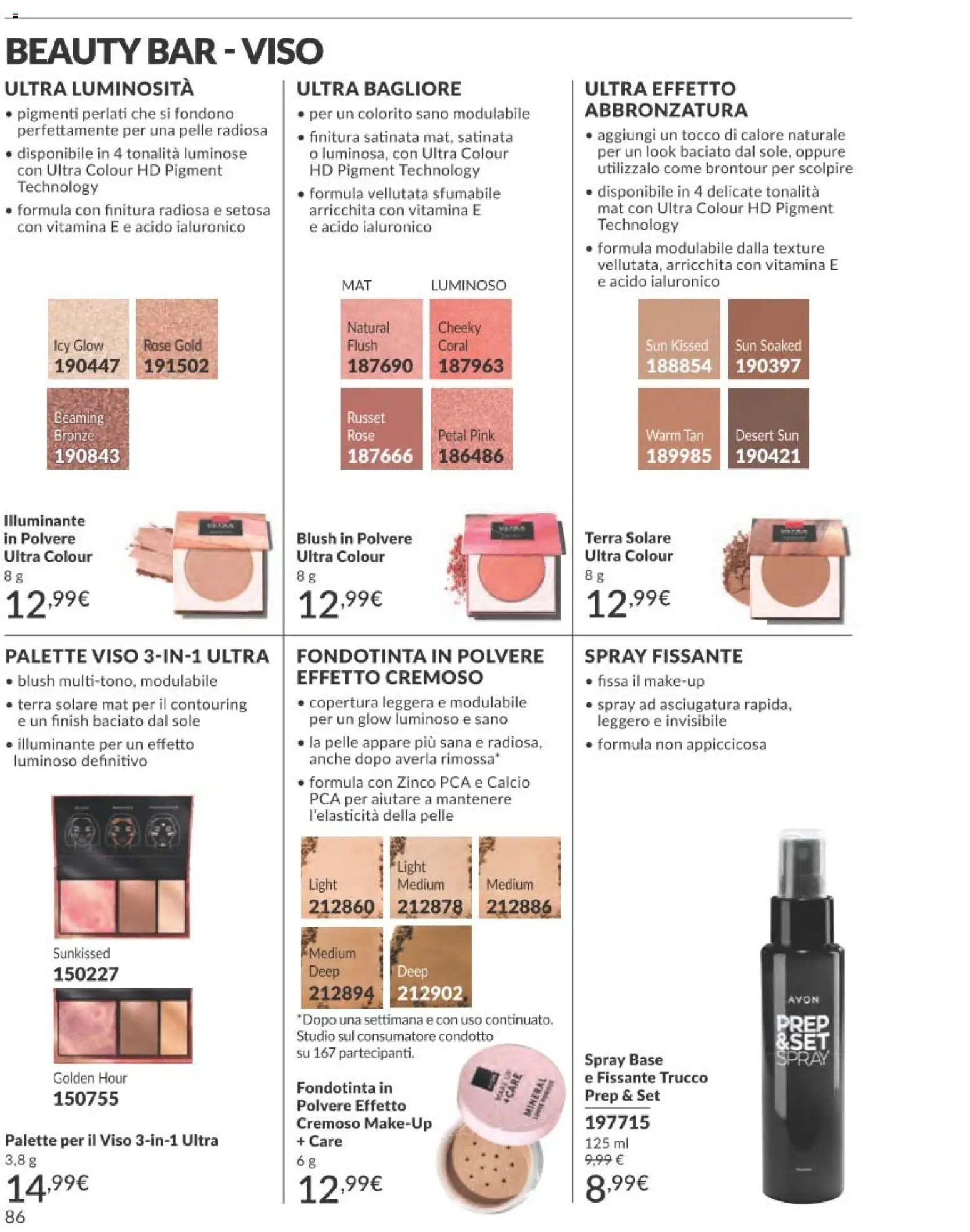 Volantino Avon del 01.12.2025 | Pagina: 86 | Prodotti: Fondotinta, Trucco, Terra, Blush