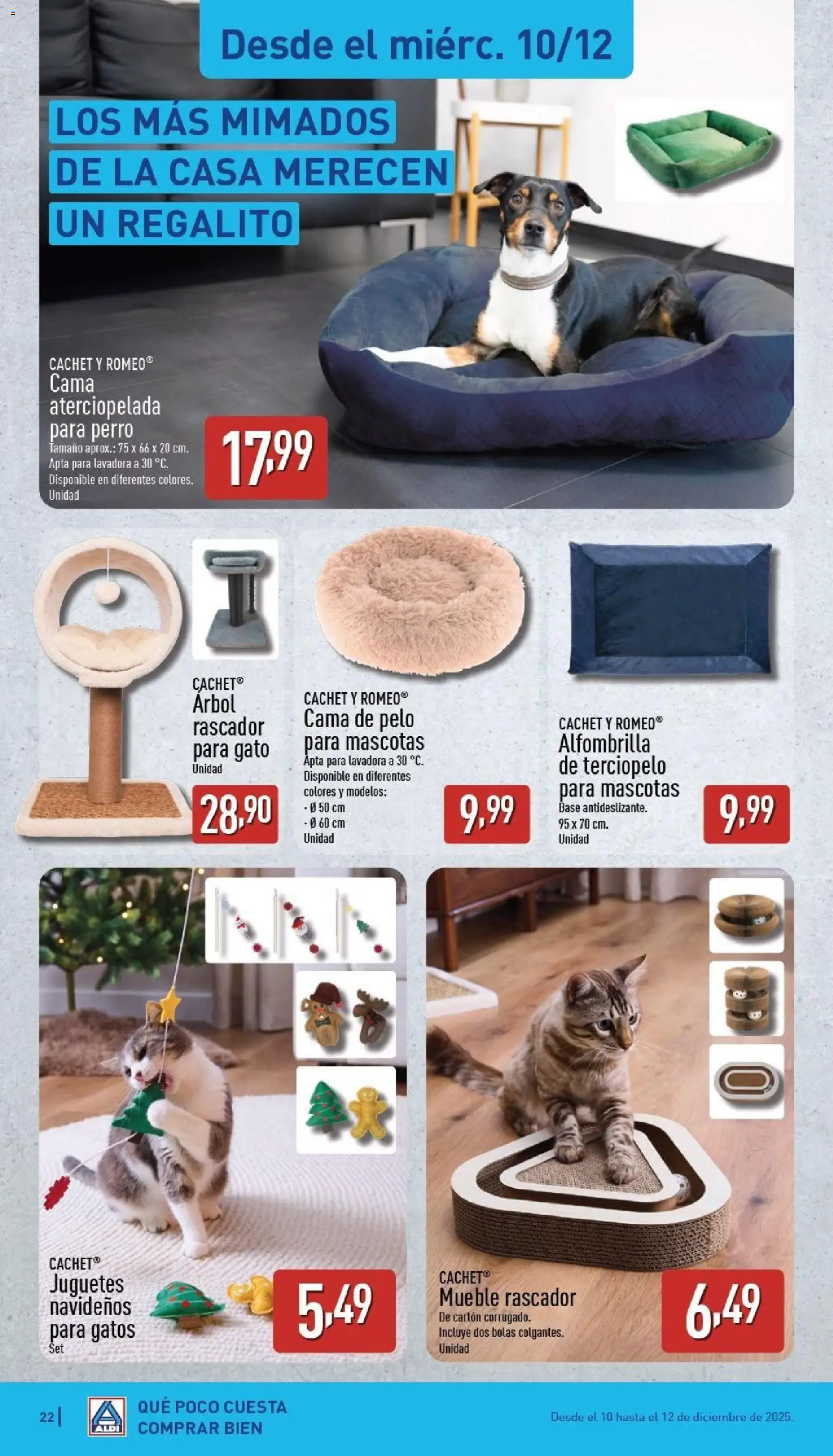 Aldi folleto Canarias │ válido desde el 08.12.2025 | Página: 22 | Productos: Alfombrilla, Juguetes, Lavadora, Cama