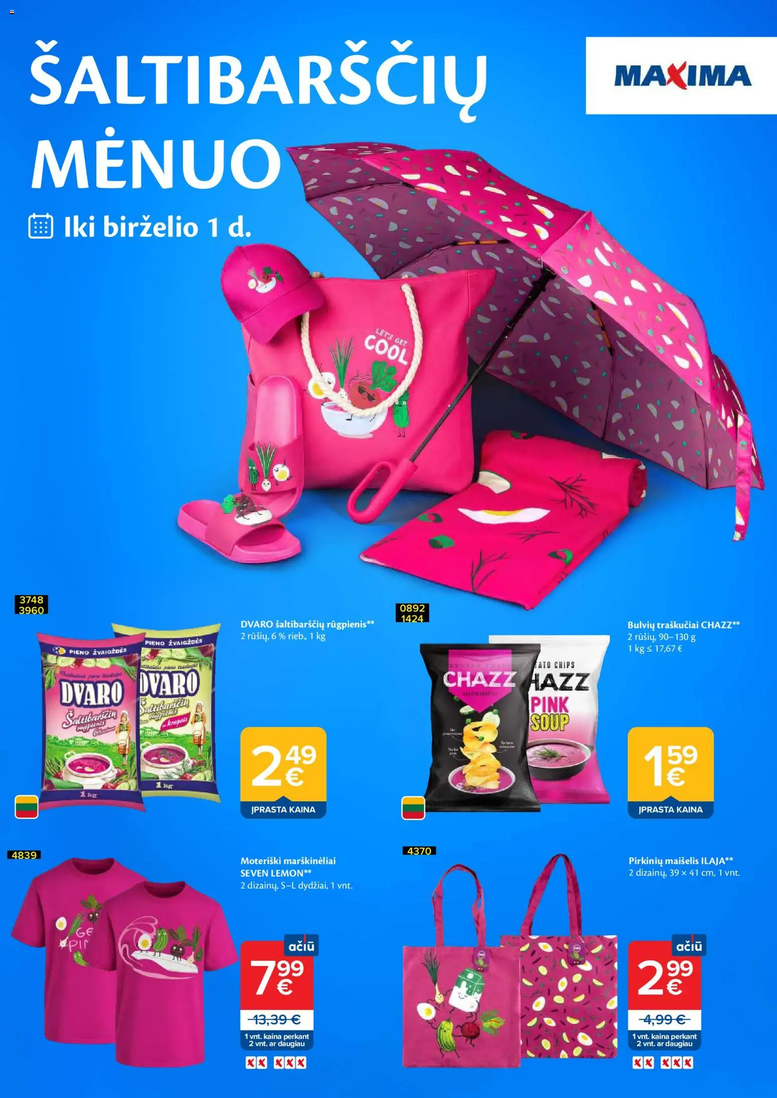 MAXIMA akcijos nuo 21.04.2026 | Puslapis: 1 | Prekių: Marškinėliai, Traškučiai