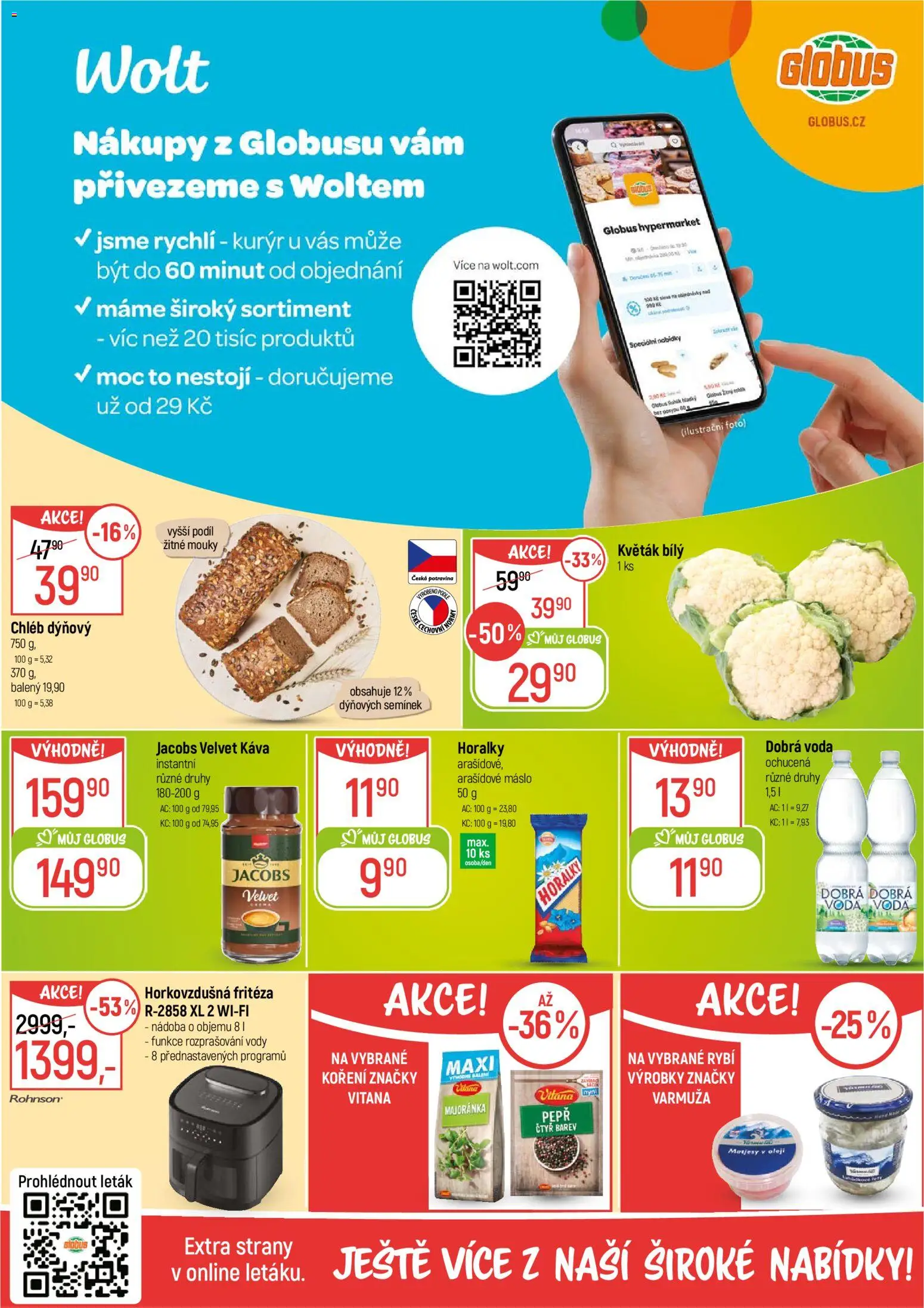 Globus leták - Plzeň od 18.02.2026 | Strana: 2 | Produkty: Voda, Globus, Máslo, Fritéza