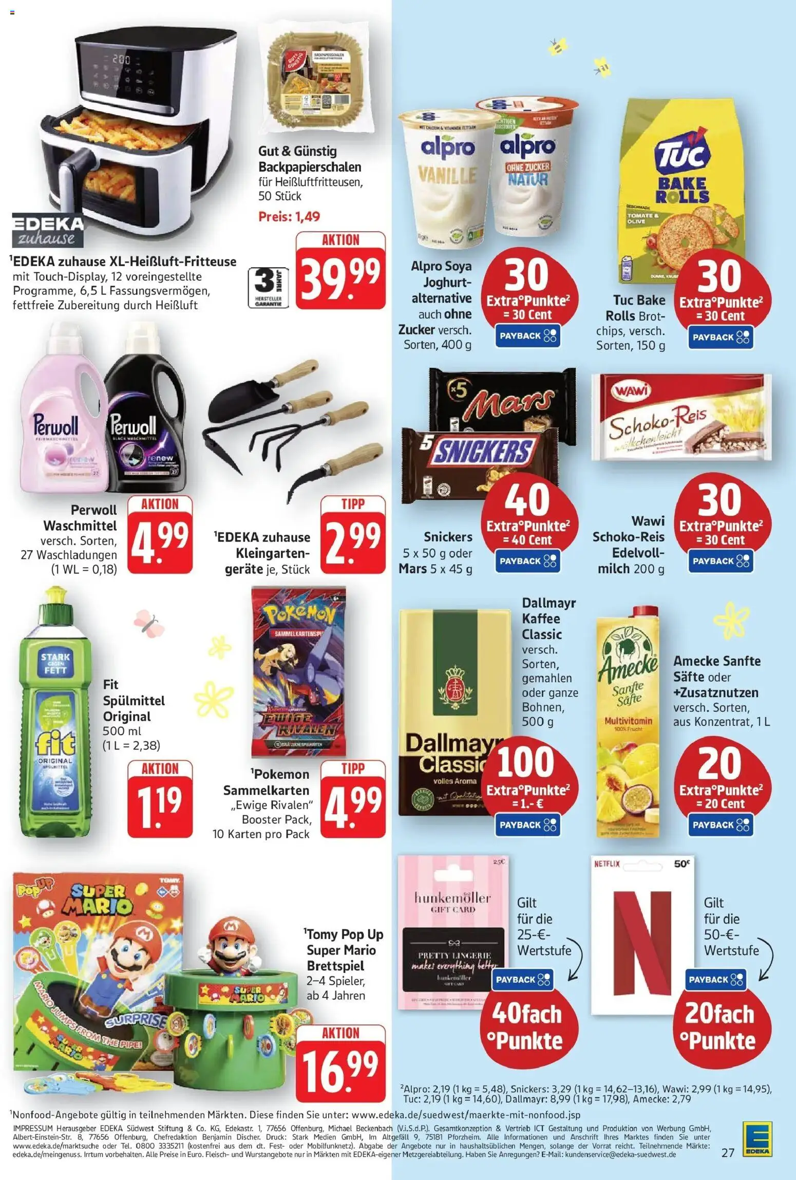 Edeka prospekt Geislingen	 – gültig ab 30.03.2026 | Seite: 27 | Produkte: Milch, Joghurt, Kaffee, Snickers