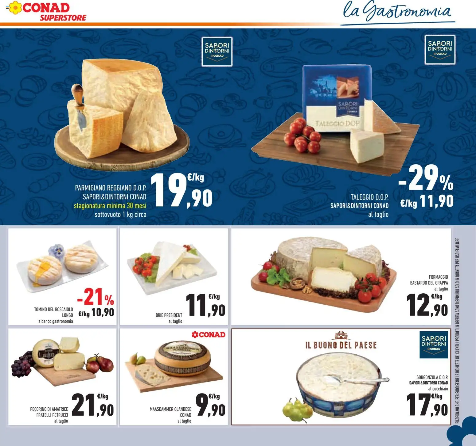 Volantino Conad del 19.11.2025 | Pagina: 17 | Prodotti: Parmigiano reggiano, Parmigiano, Grappa, Tomino