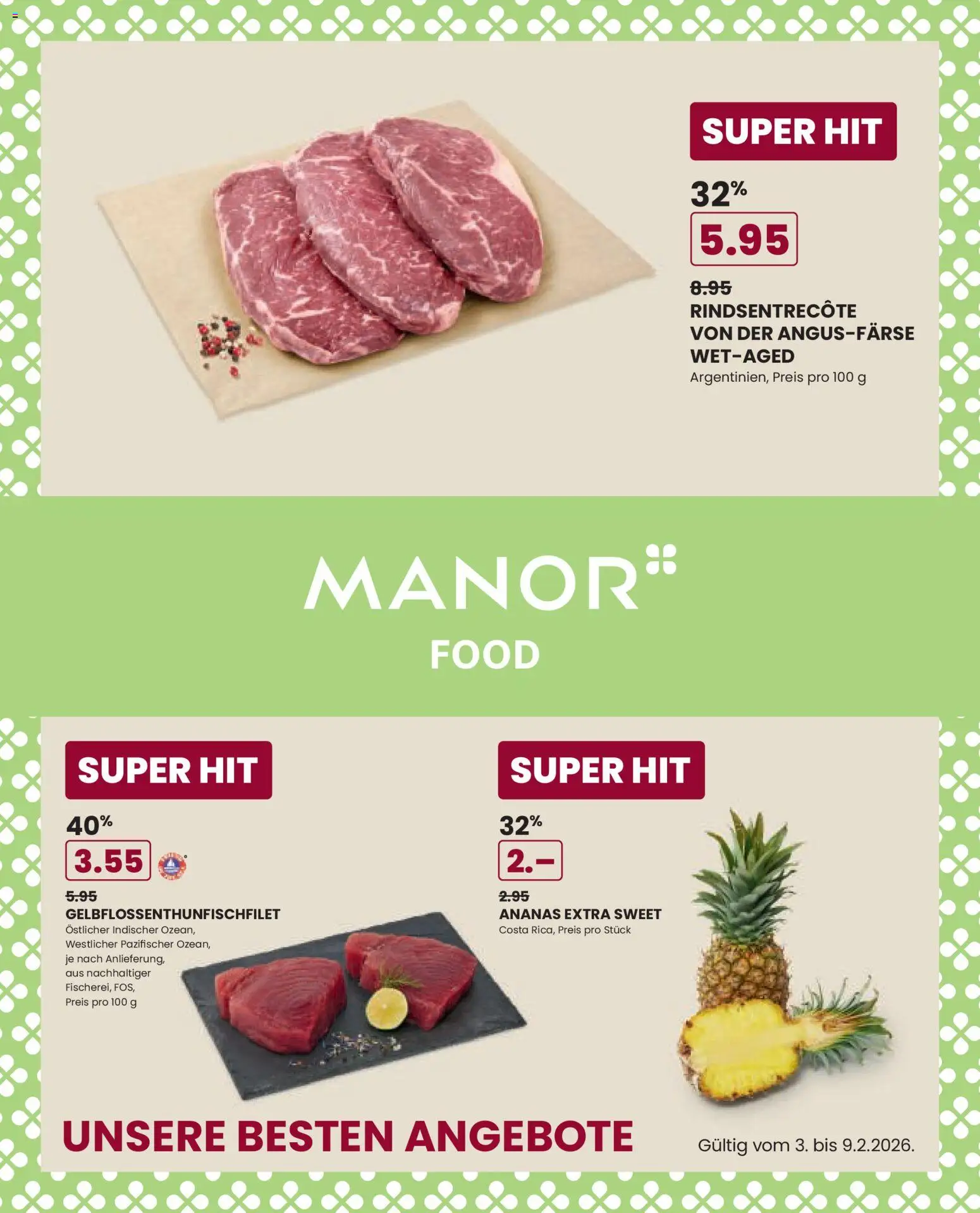Manor Aktionen – gültig ab 03.02.2026 | Seite: 1 | Produkte: Ananas
