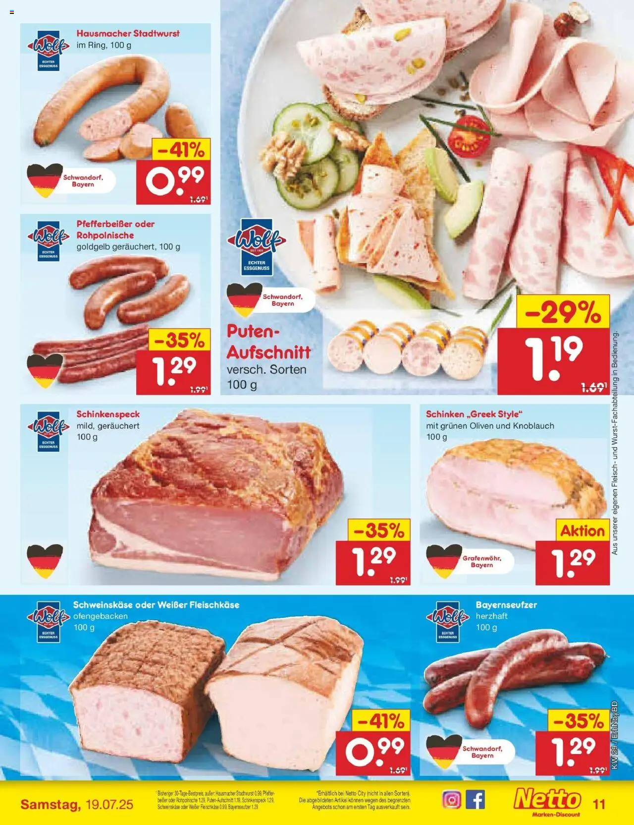 Netto Marken-Discount prospekt Ergolding	 - gültig ab dem 13.07.2025 | Seite: 13 | Produkte: Wurst, Knoblauch, Schinken, Fleisch