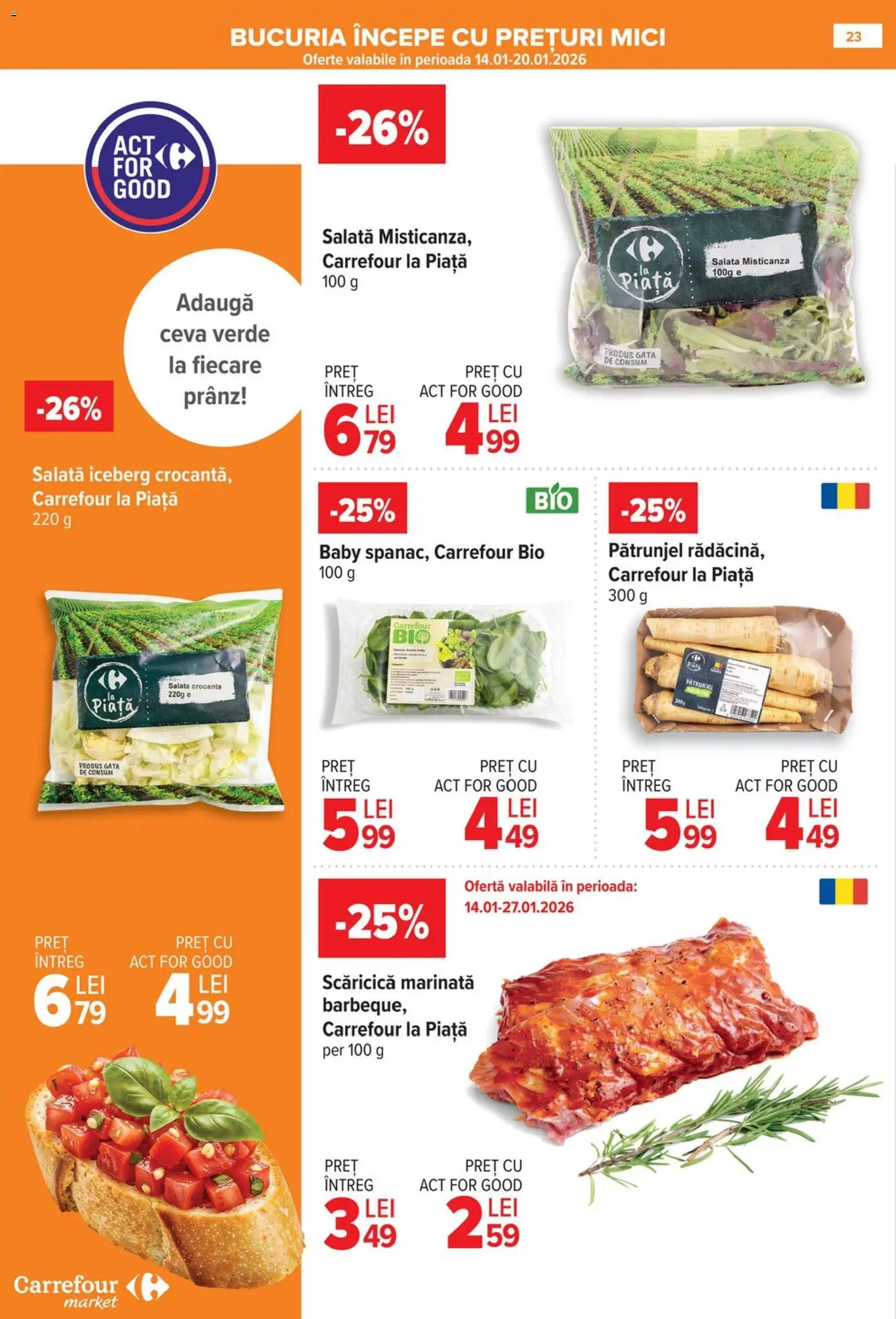 Noul catalog Carrefour – valabil de la 14.01.2026 | Pagină: 24 | Produse: Şerit ödül, Pătrunjel, Mici, Salată