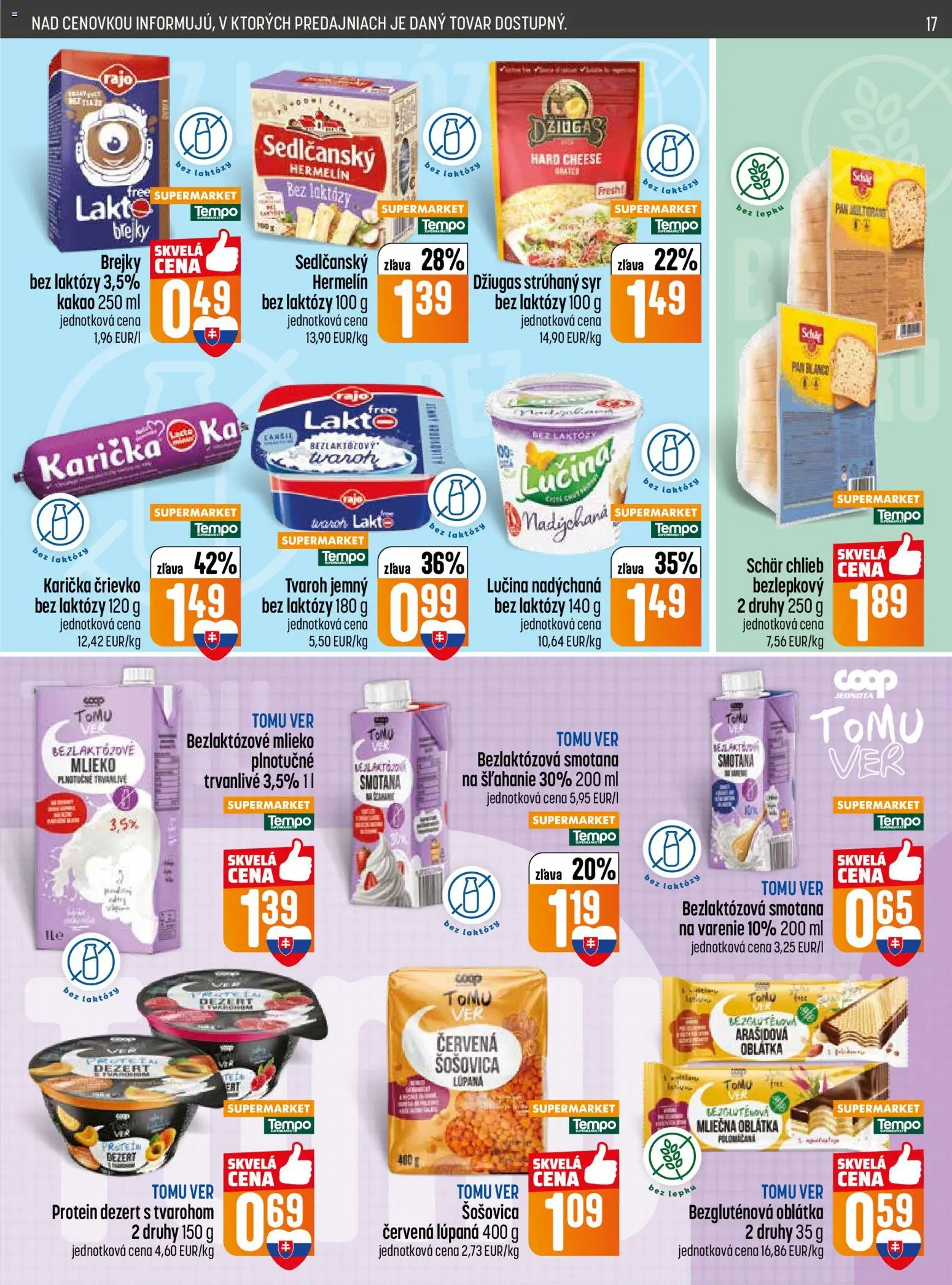 Nové COOP Jednota akcie – leták je platný od 26.02.2026 | Strana: 17 | Produkty: Smotana, Protein, Šošovica, Tvaroh