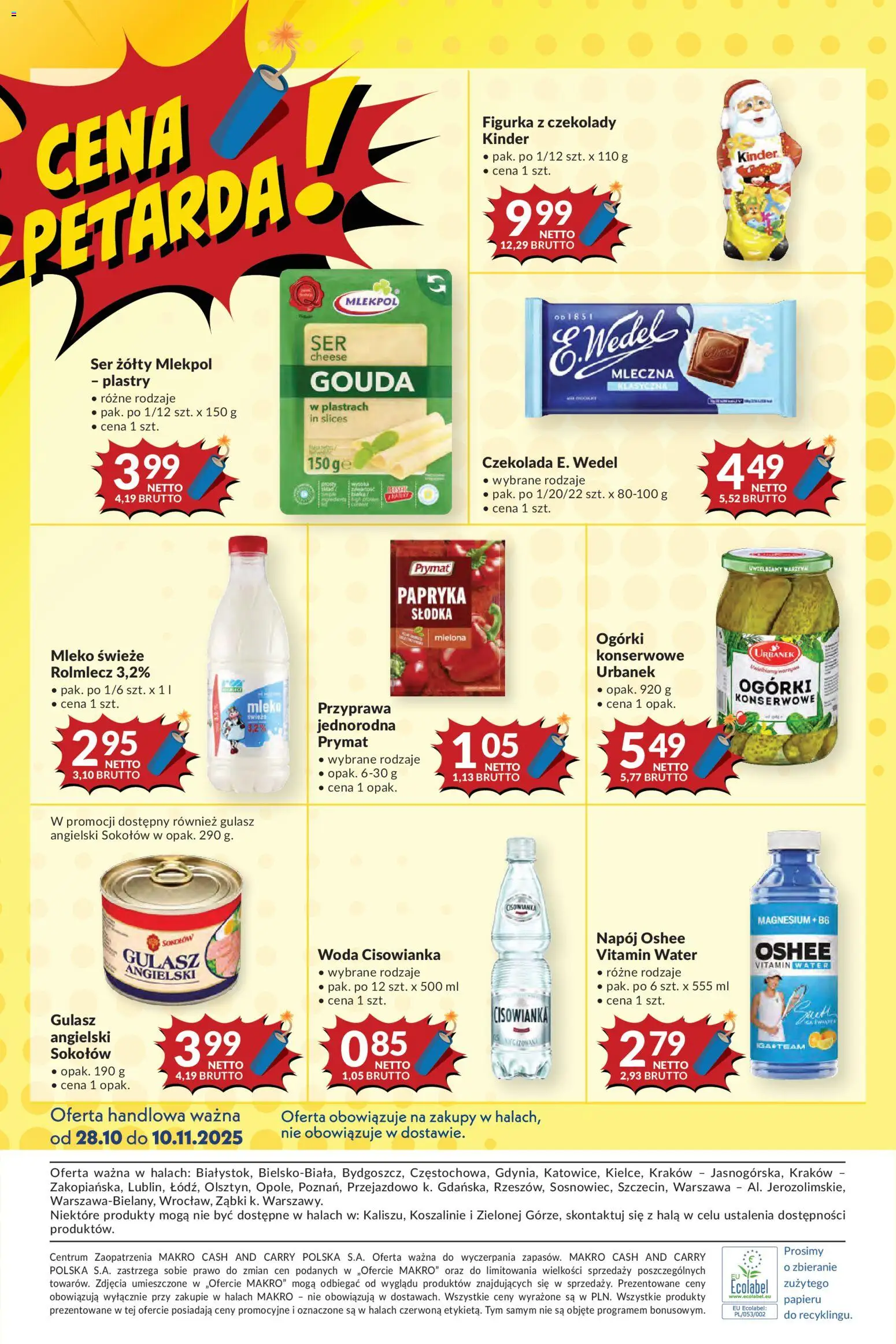 Makro Gazetka - Mega oferty dla Twojego Sklepu od 28.10.2025 | Strona: 12 | Produkty: Papryka, Czekolada, Gulasz, Ogórki