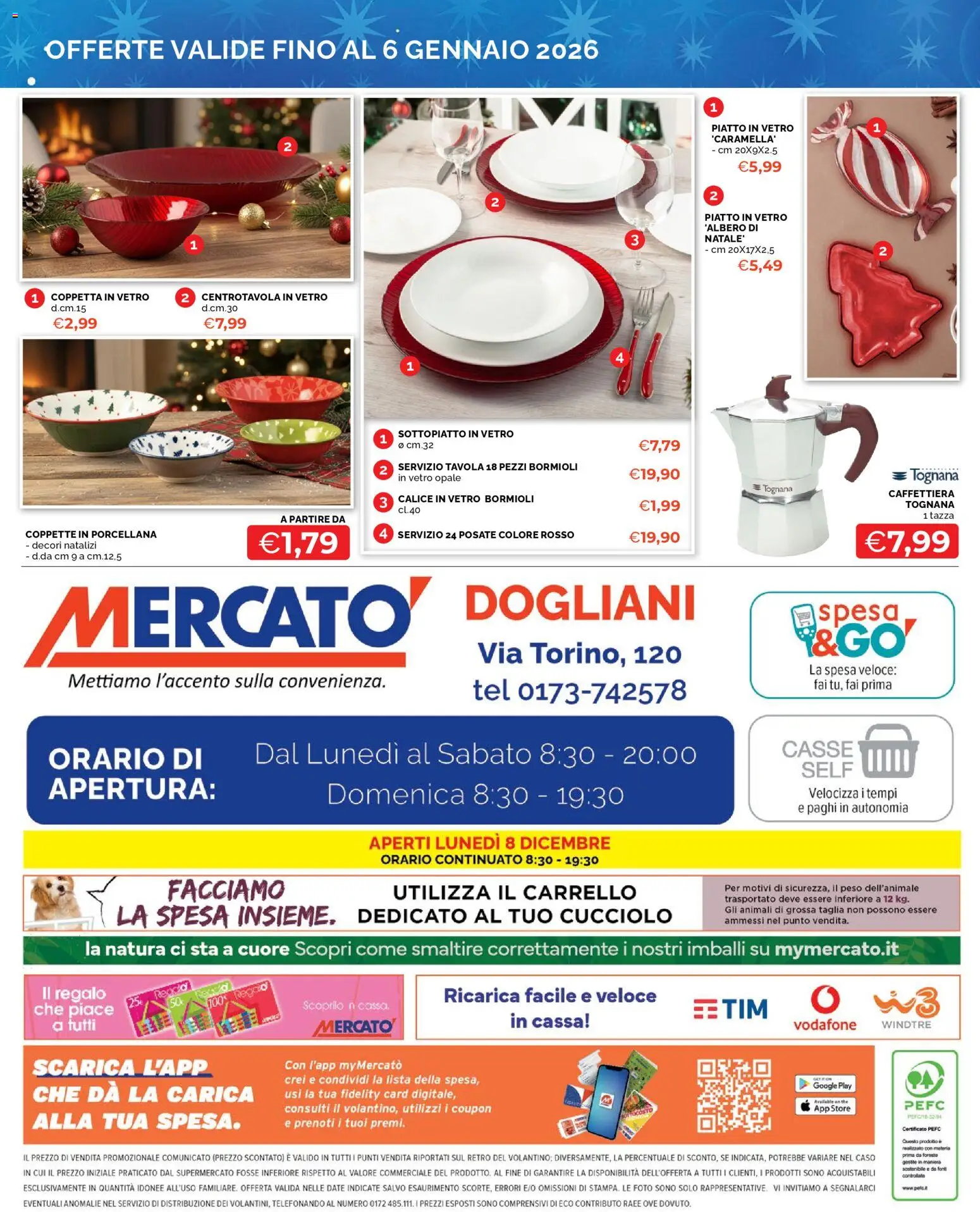 Volantino Mercatò del 04.12.2025 | Pagina: 20 | Prodotti: Calice, Posate, Carrello, Piatto