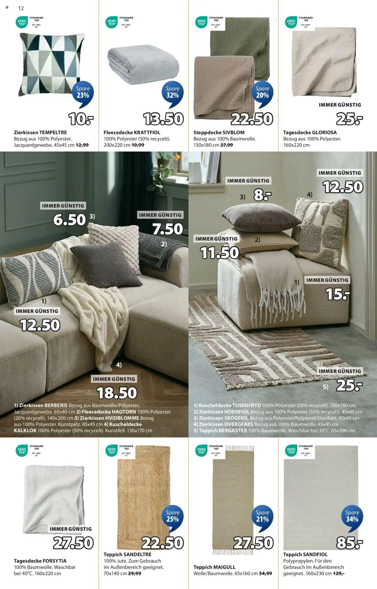 JYSK Angebote gültig ab 30.07.2025 | Seite: 12 | Produkte: Teppich
