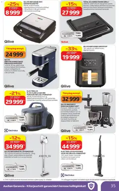 Auchan akciós újság - amely érvényes a következő dátumtól: 09.04.2026 | Oldal: 35 | Termékek: Gofrisütő, Kolbász, Grill, Húsdaráló