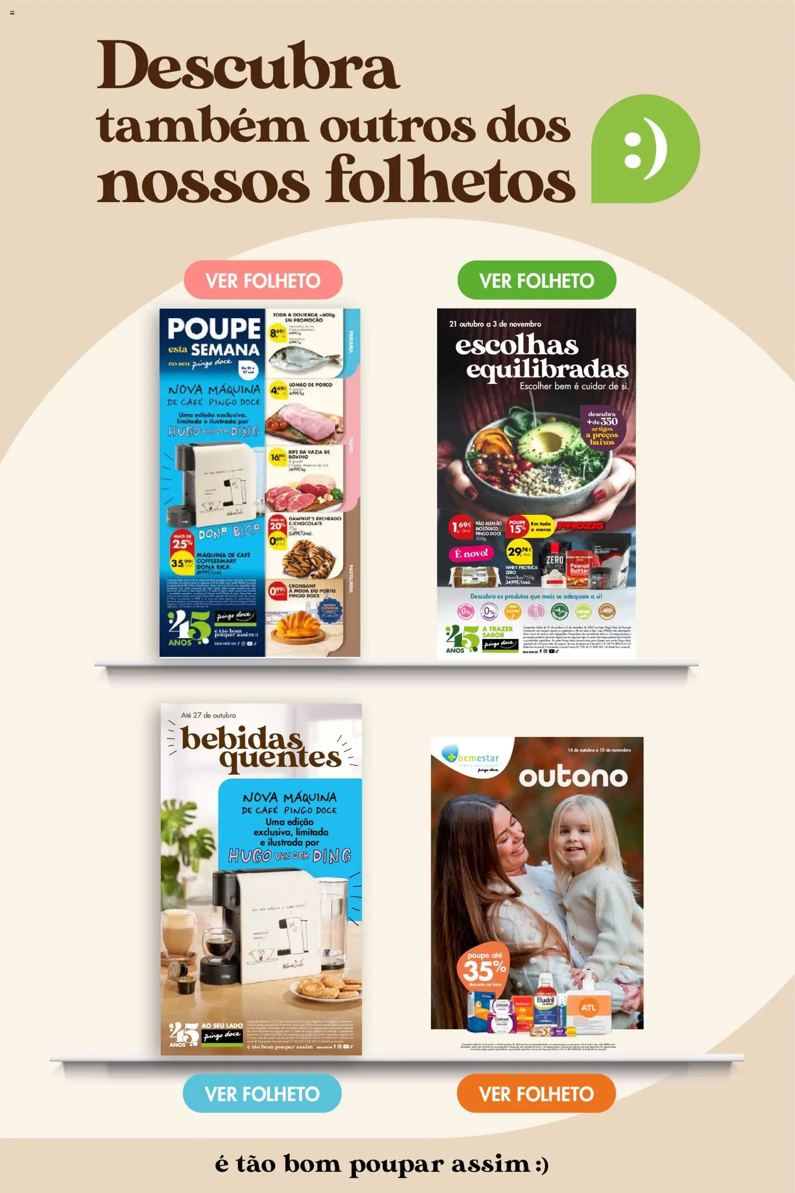 Pingo Doce Poupe este Fim de Semana │ válido de 24.10.2025 | Página: 28 | Produtos: Máquina de café, Café, Chocolate, Whey protein