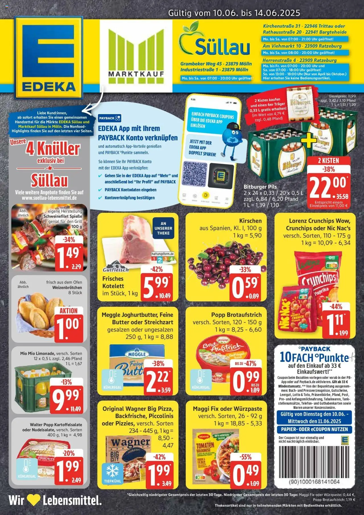 Edeka prospekt Ratzeburg	 - gültig ab dem 08.06.2025 | Seite: 1 | Produkte: Paprika, Pasta, Brot, Pizza