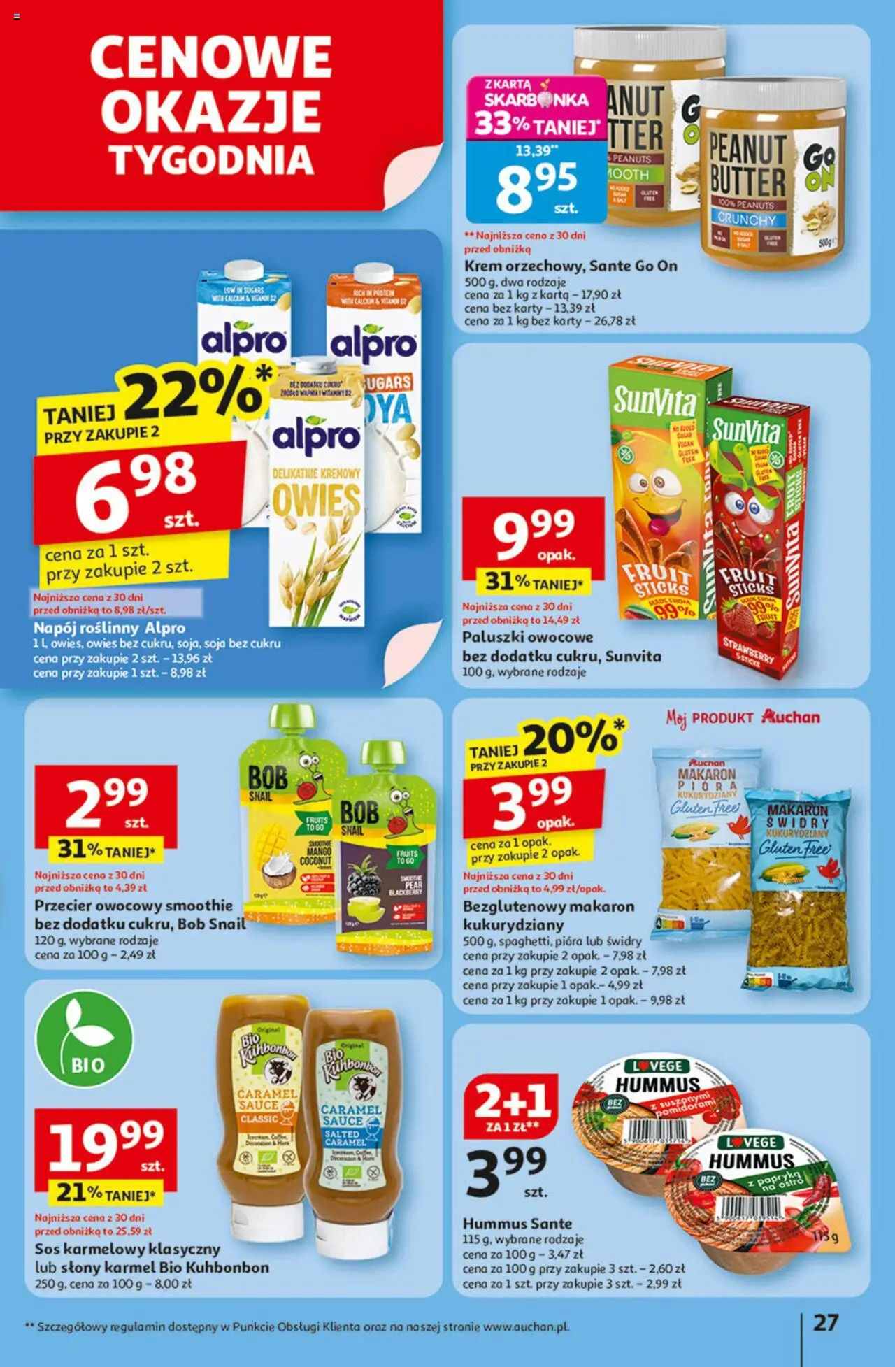 Auchan Gazetka - Odlotowe ceny na start szkoły Hipermarket od 14.08.2025 | Strona: 27 | Produkty: Smoothie, Papryka, Makaron, Soja