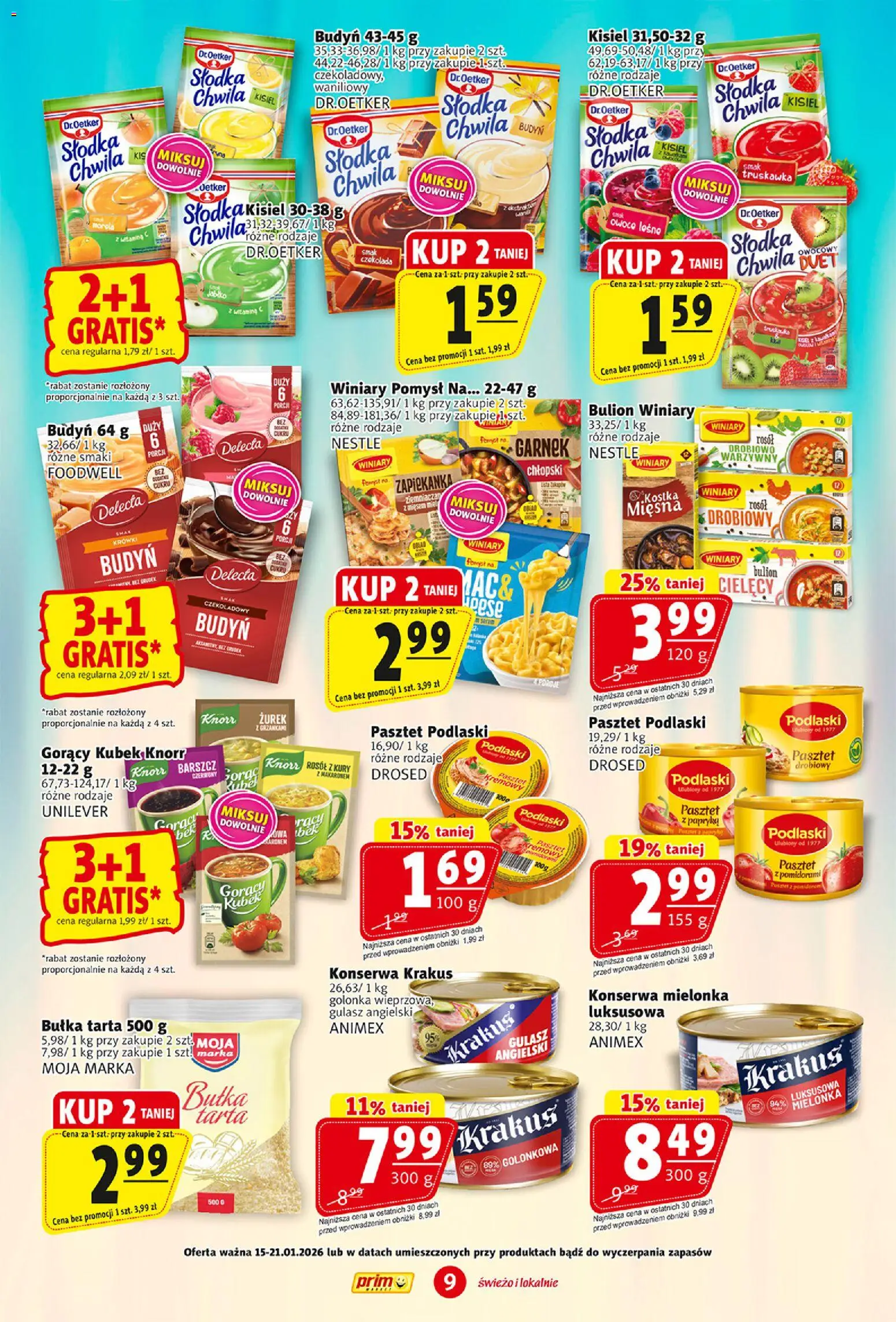 Prim Market Gazetka od 15.01.2026 | Strona: 9 | Produkty: Barszcz, Gorący kubek, Bułka, Gulasz
