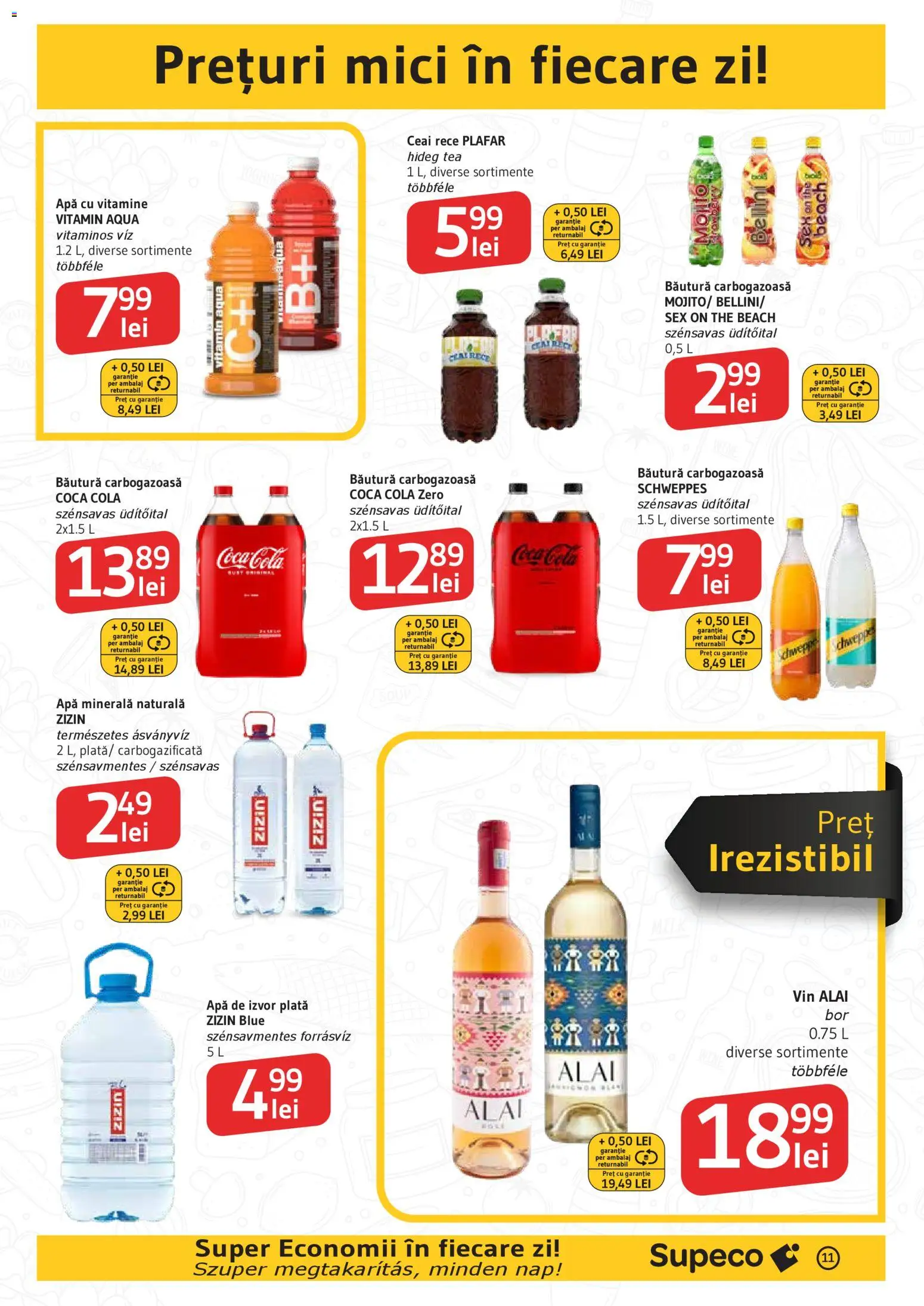 Noul catalog Supeco – valabil de la 30.10.2025 | Pagină: 11 | Produse: Mici, Ceai, Apă cu vitamine, Apă