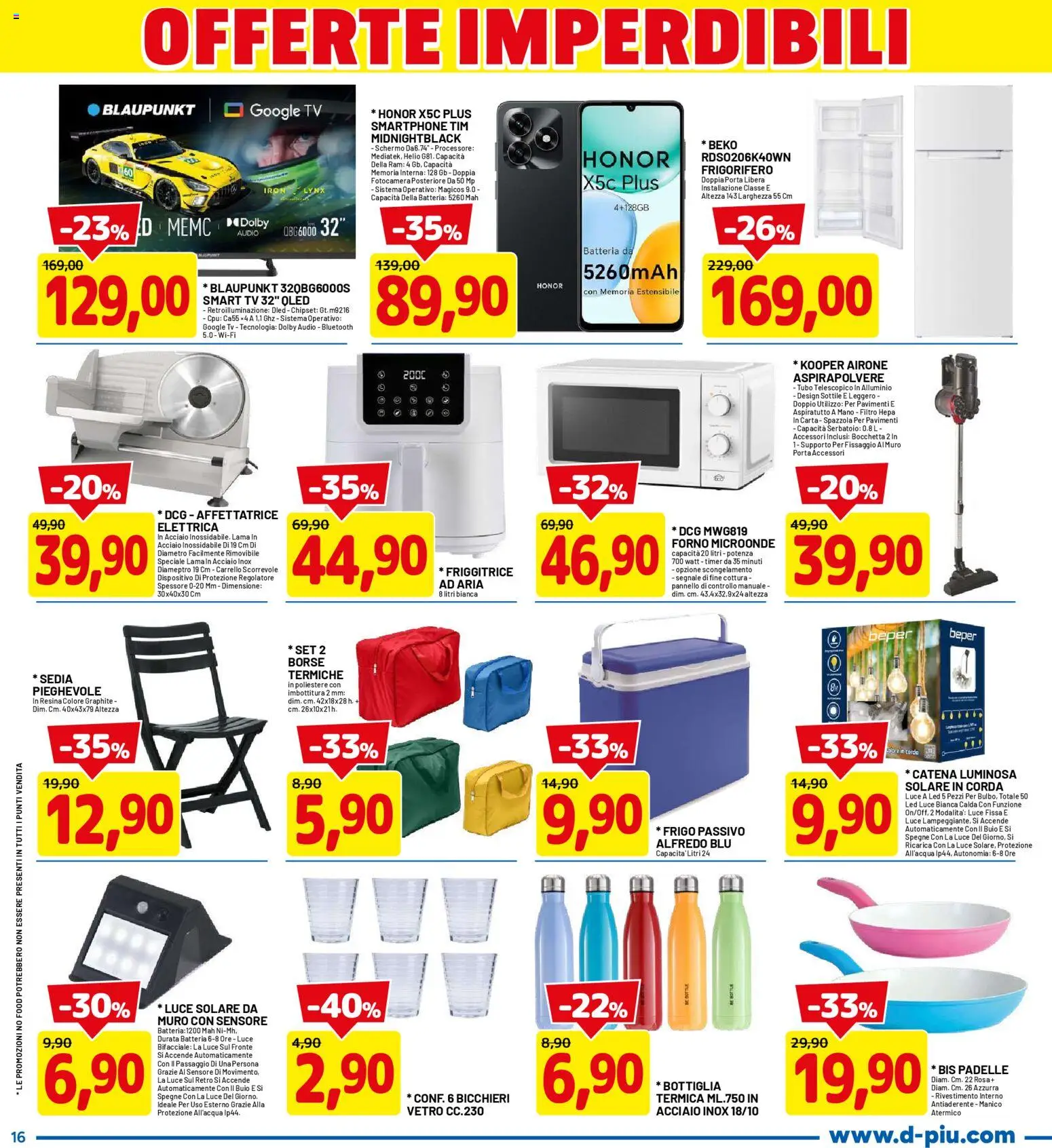 Volantino D Più del 20.04.2026 | Pagina: 16 | Prodotti: Tubo, Smartphone, Aspirapolvere, Affettatrice