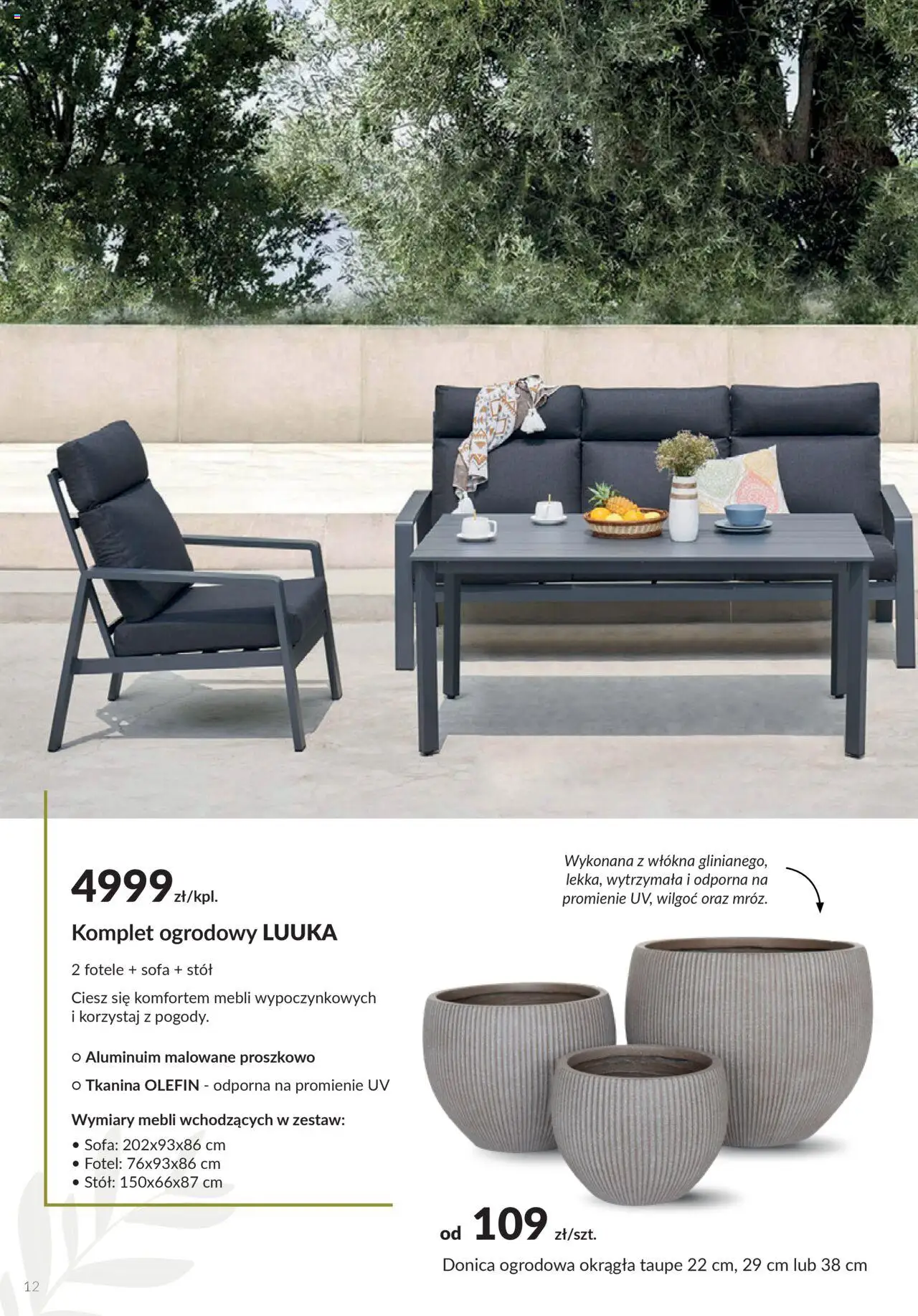 Salony Agata Gazetka - Ogród od 26.05.2025 | Strona: 12 | Produkty: Sofa, Fotel, Stół